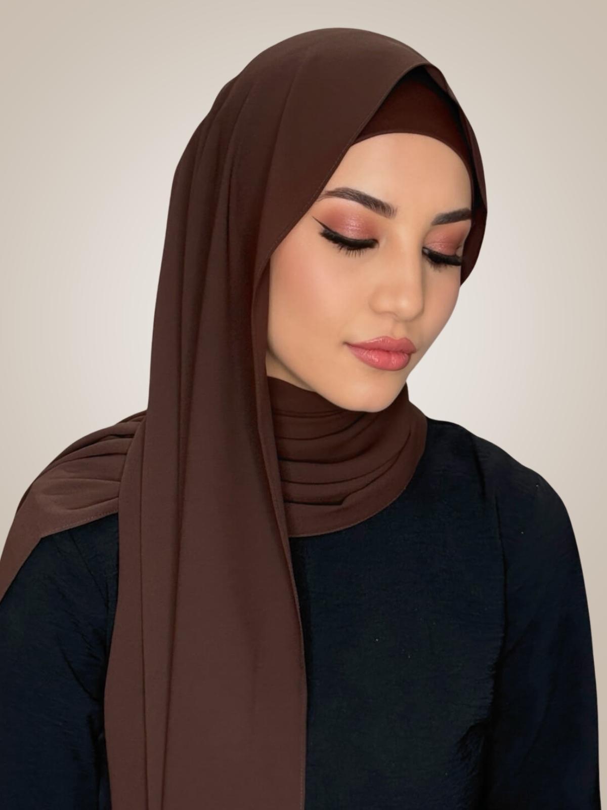 Matching Chiffon Hijab Set-Umber