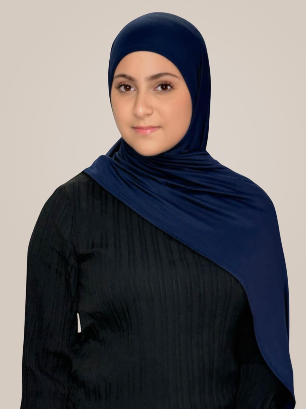Modish Girl Pre-Sewn Jersey Hijab-Navy