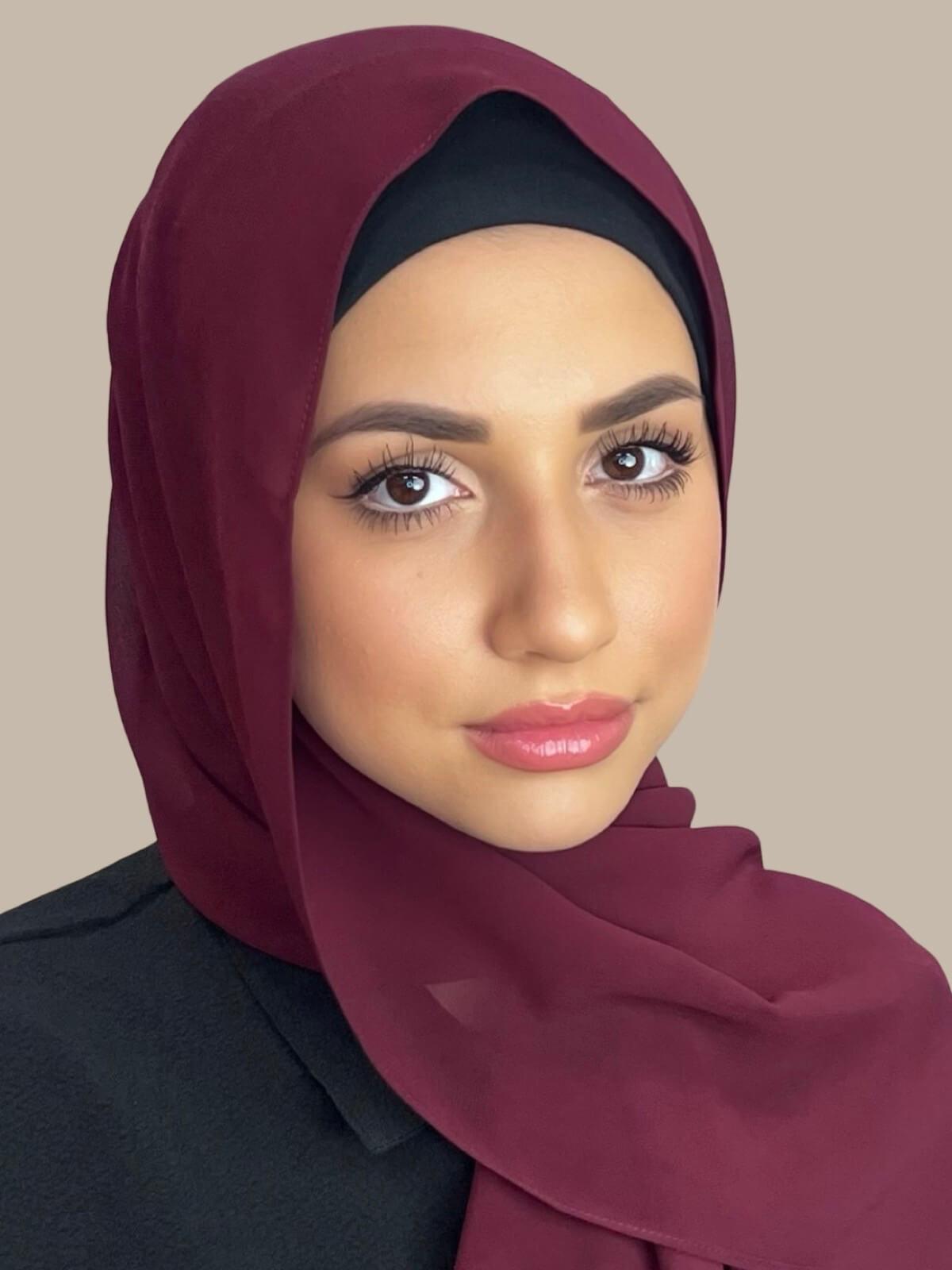 Luxury Chiffon Hijab-Mahogany