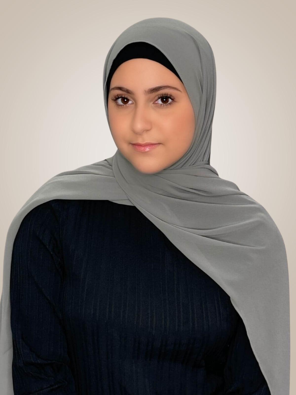Modish Girl Luxury Chiffon Hijab-Frost Grey