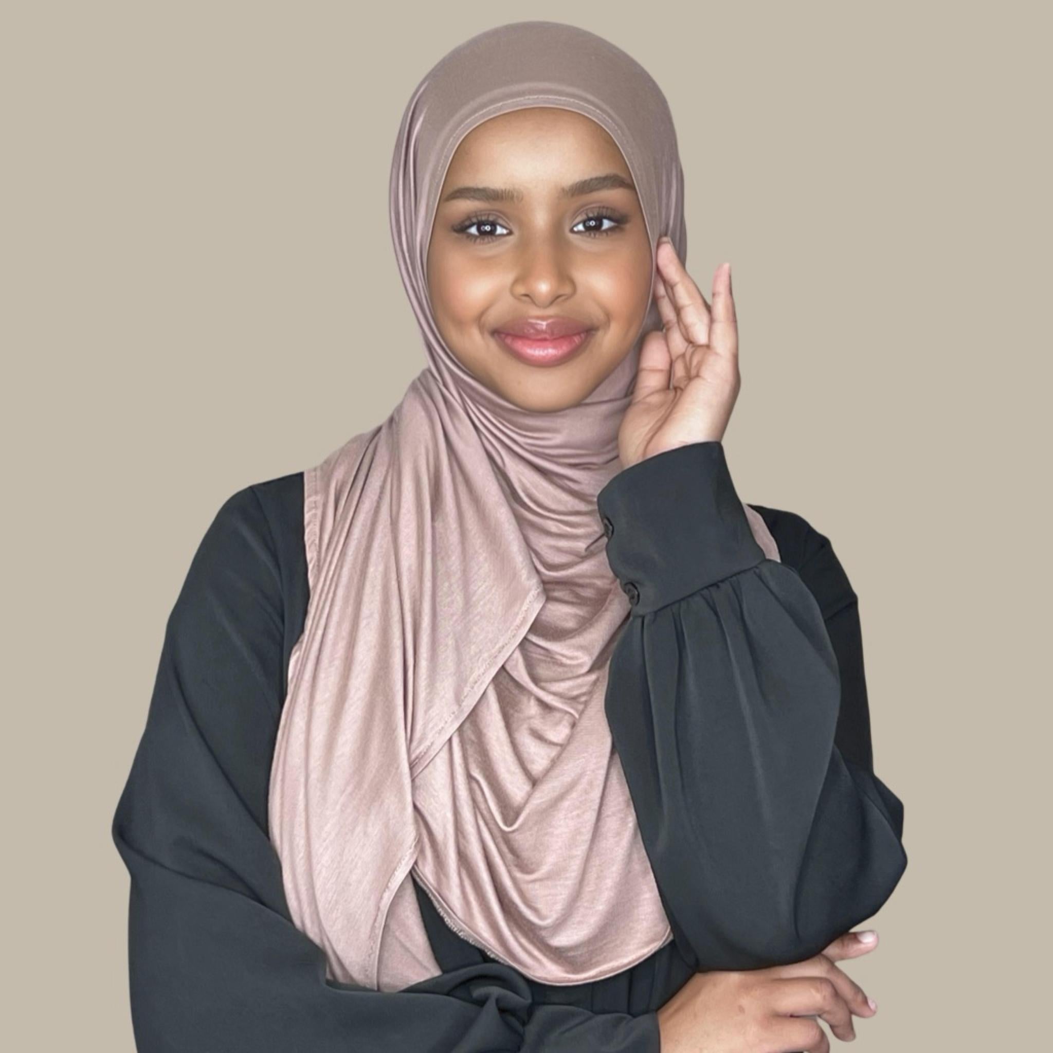 Pre-Sewn Jersey Hijab-Pale Taupe