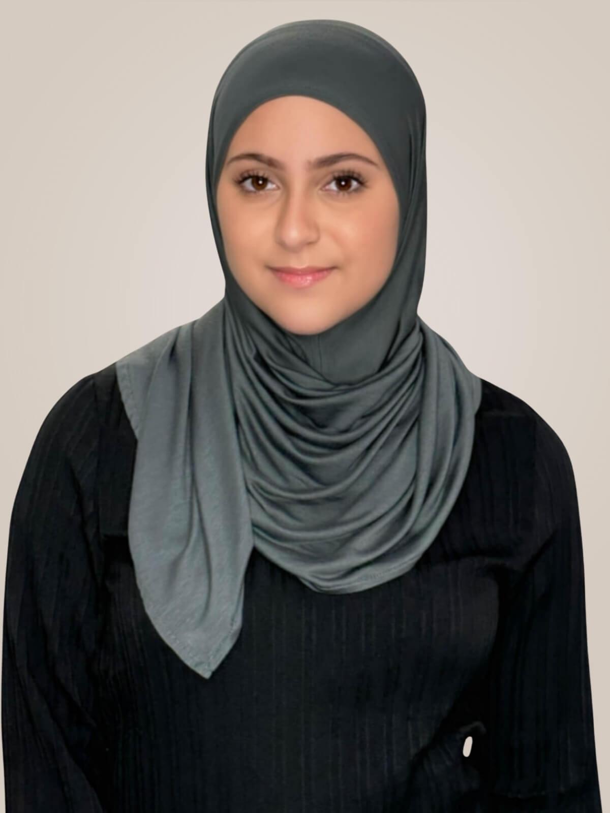 Modish Girl Pre-Sewn Jersey Hijab-Pebble Grey