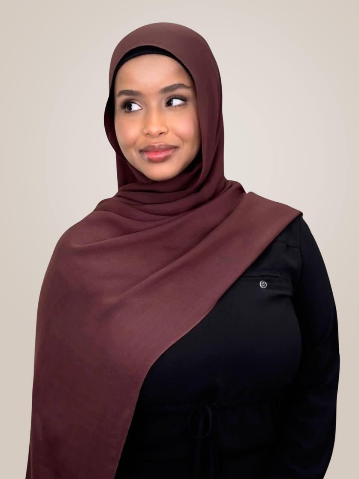 Cotton Modal Hijab-Raisin Brown