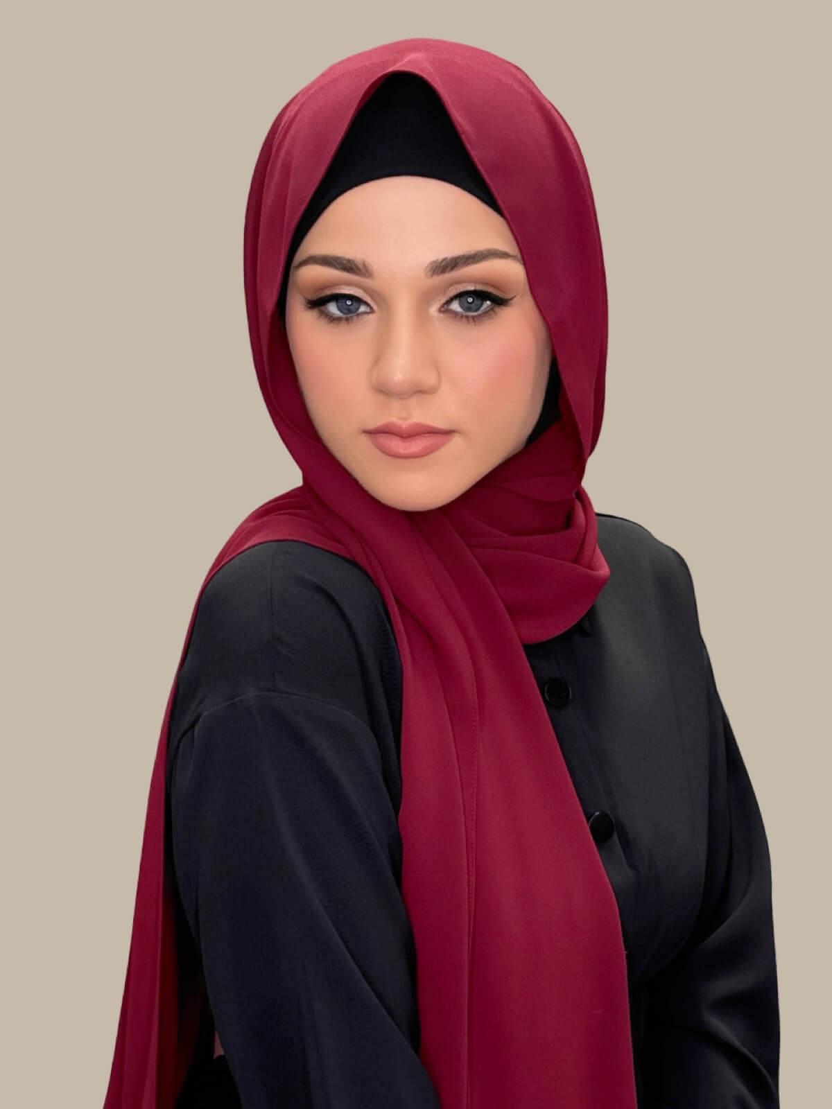 Classic Chiffon Hijab-Mahogany
