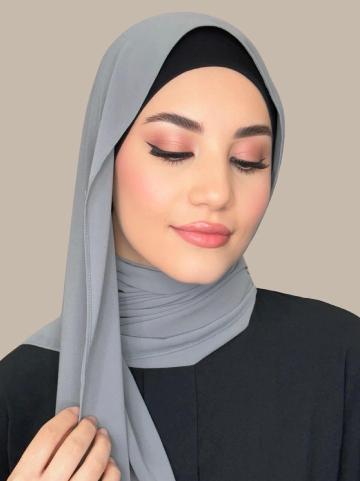 Classic Chiffon Hijab-Smoke Grey