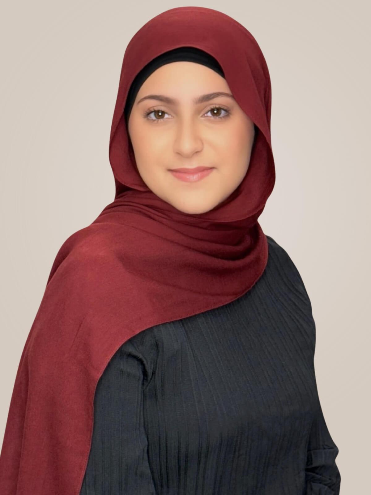 Modish Girl Cotton Modal Hijab-Royal Burgundy