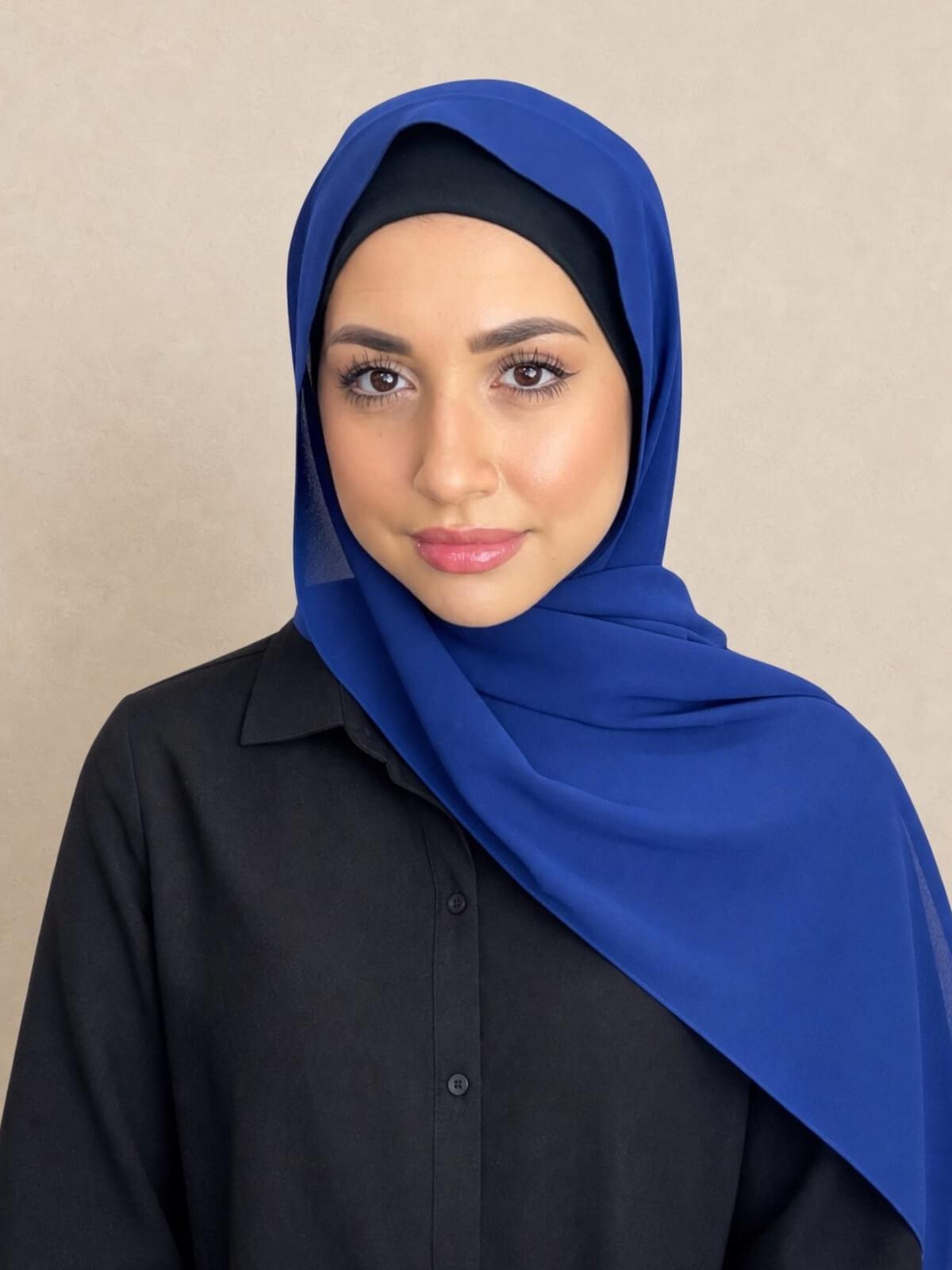 Classic Chiffon Hijab-Electric Blue