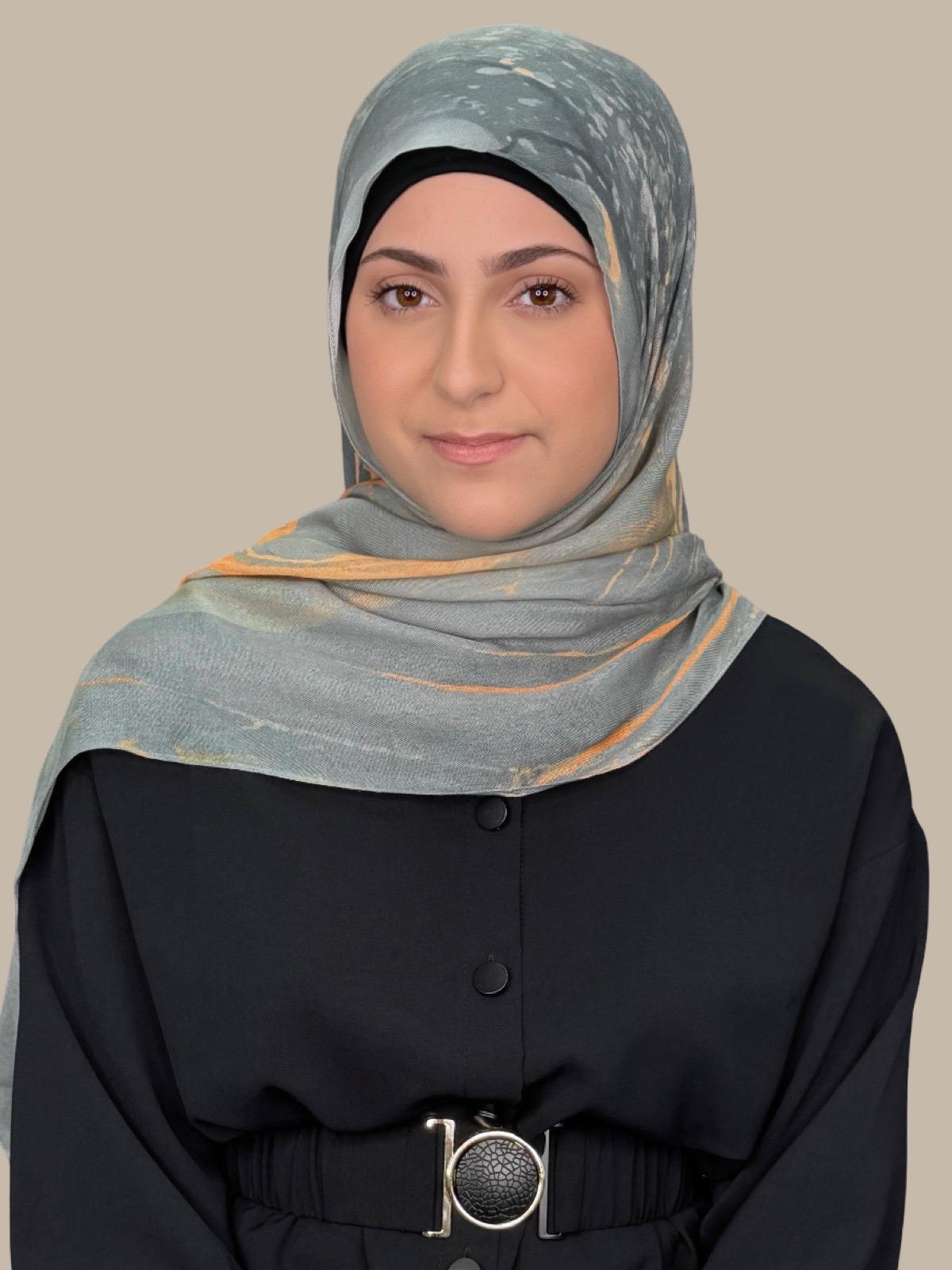 Modish Girl Print Modal Hijab-Vienna Grey