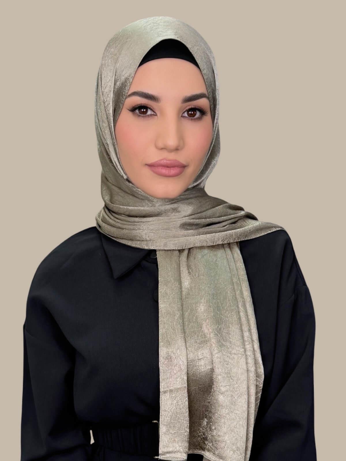 Classic Satin Hijab-Khaki