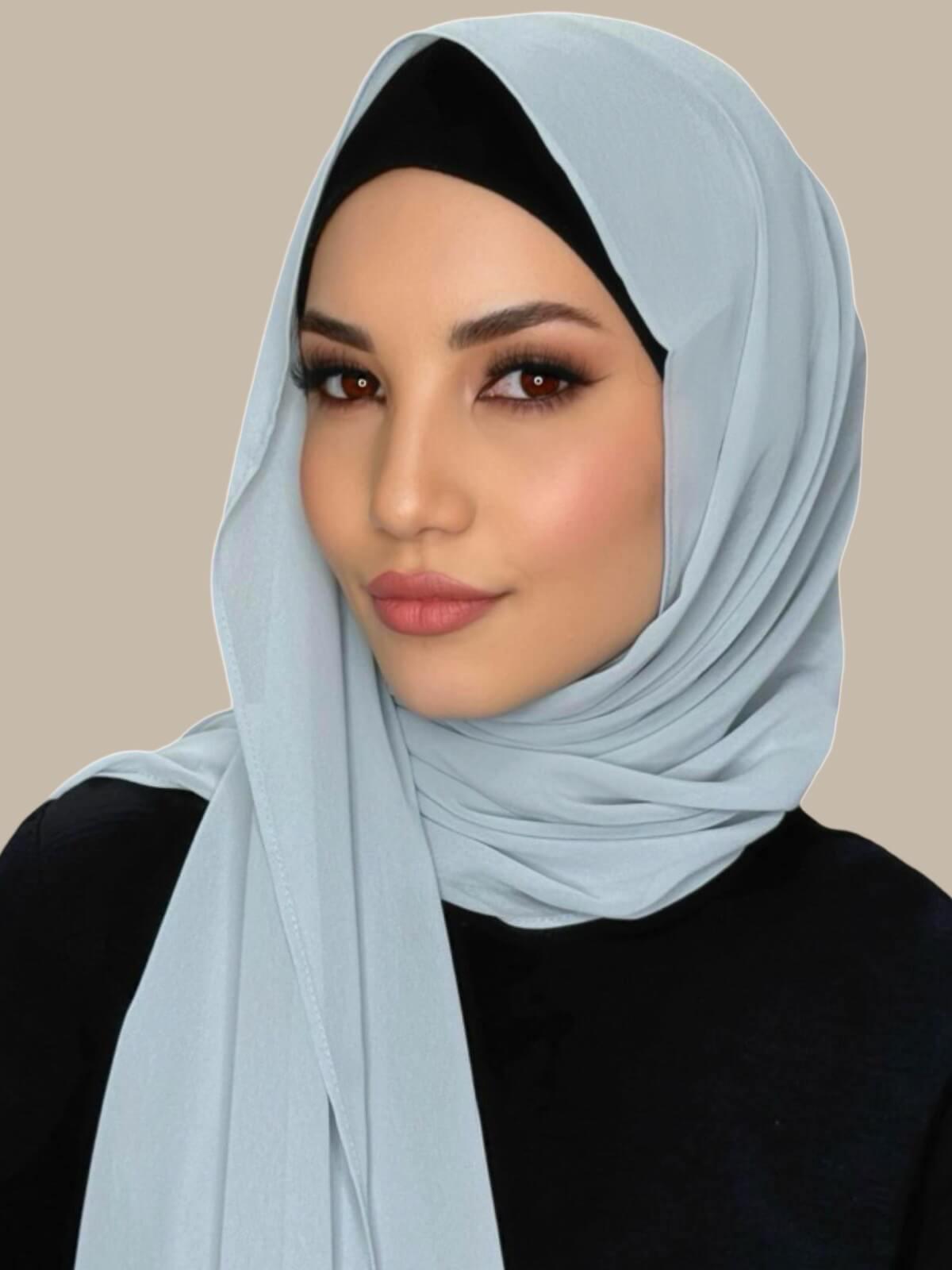 Luxury Chiffon Hijab-Grandma Grey