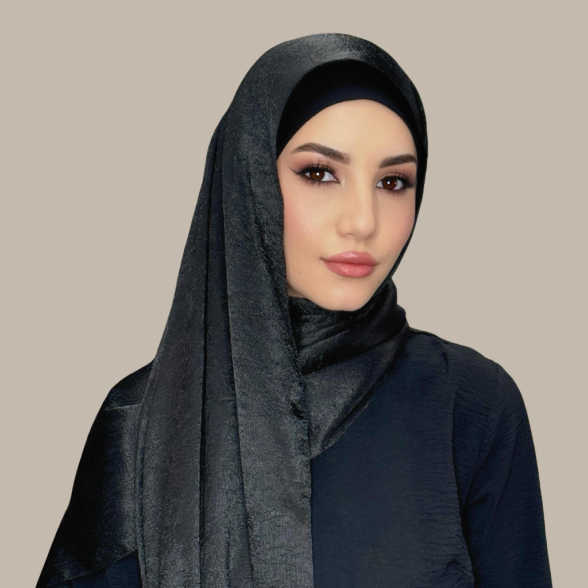 Classic Satin Hijab-Black