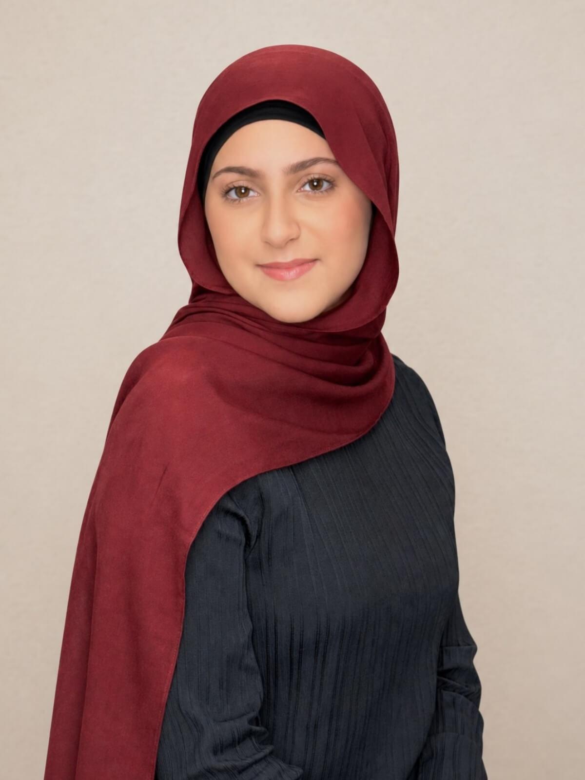 Modish Girl Cotton Modal Hijab-Royal Burgundy