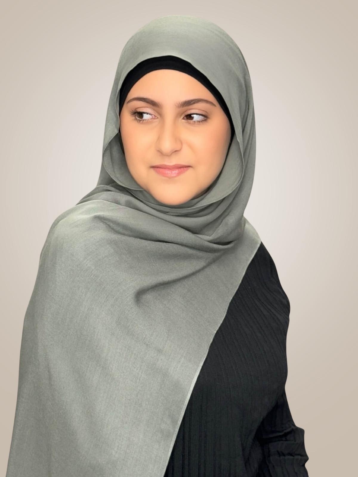 Modish Girl Cotton Modal Hijab-Slate Green