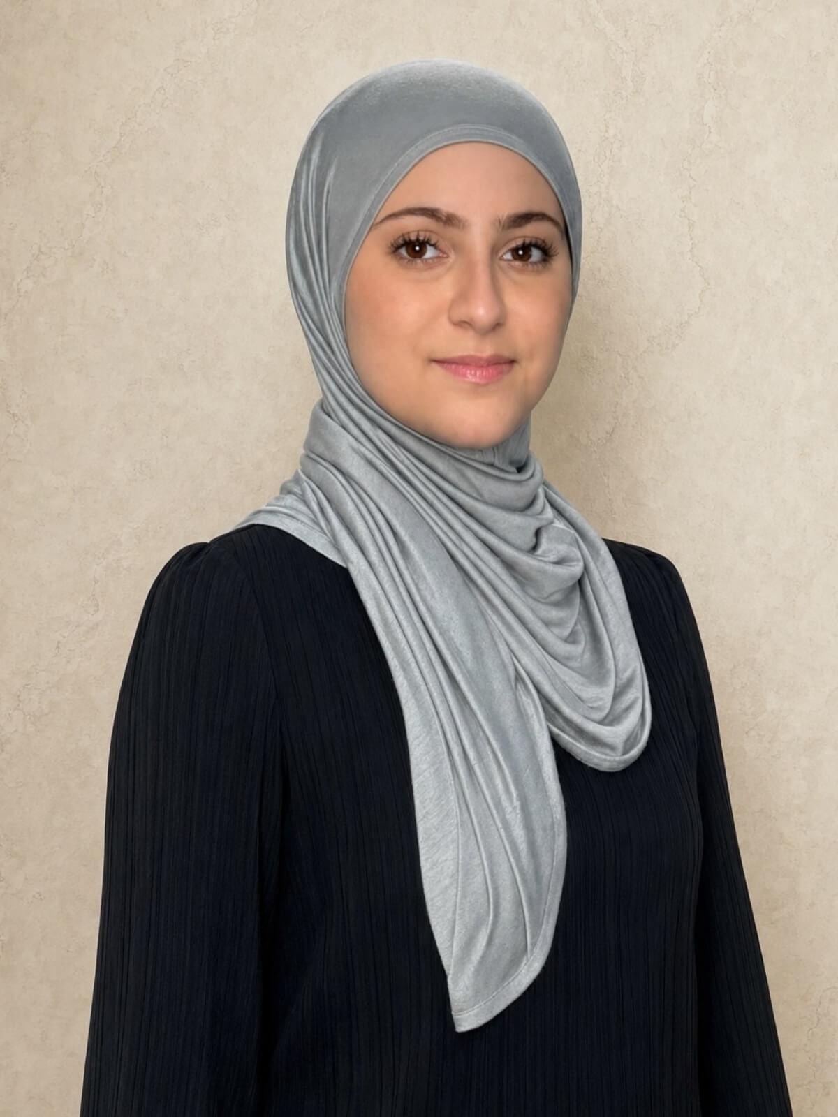 Modish Girl Pre-Sewn Jersey Hijab-Chic Grey