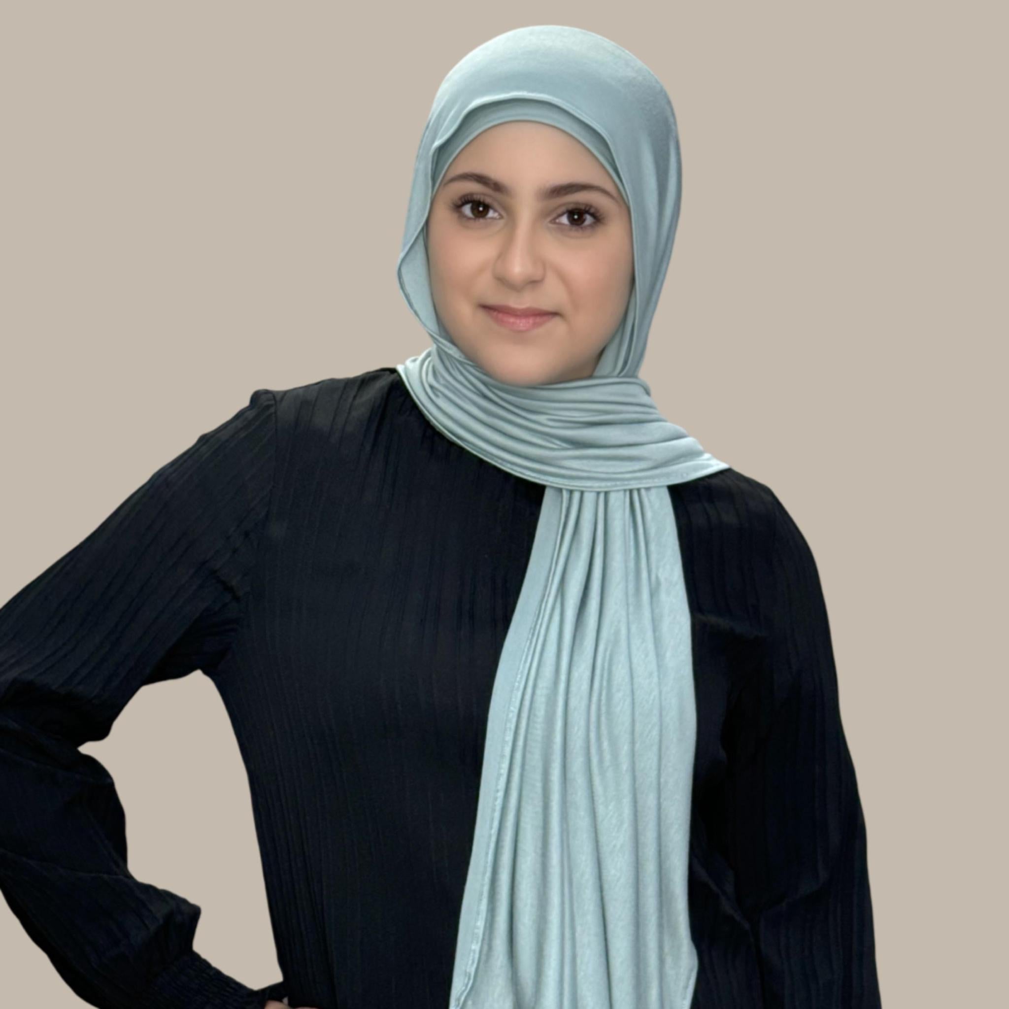 Modish Girl Premium Jersey Hijab-Pale Cyan