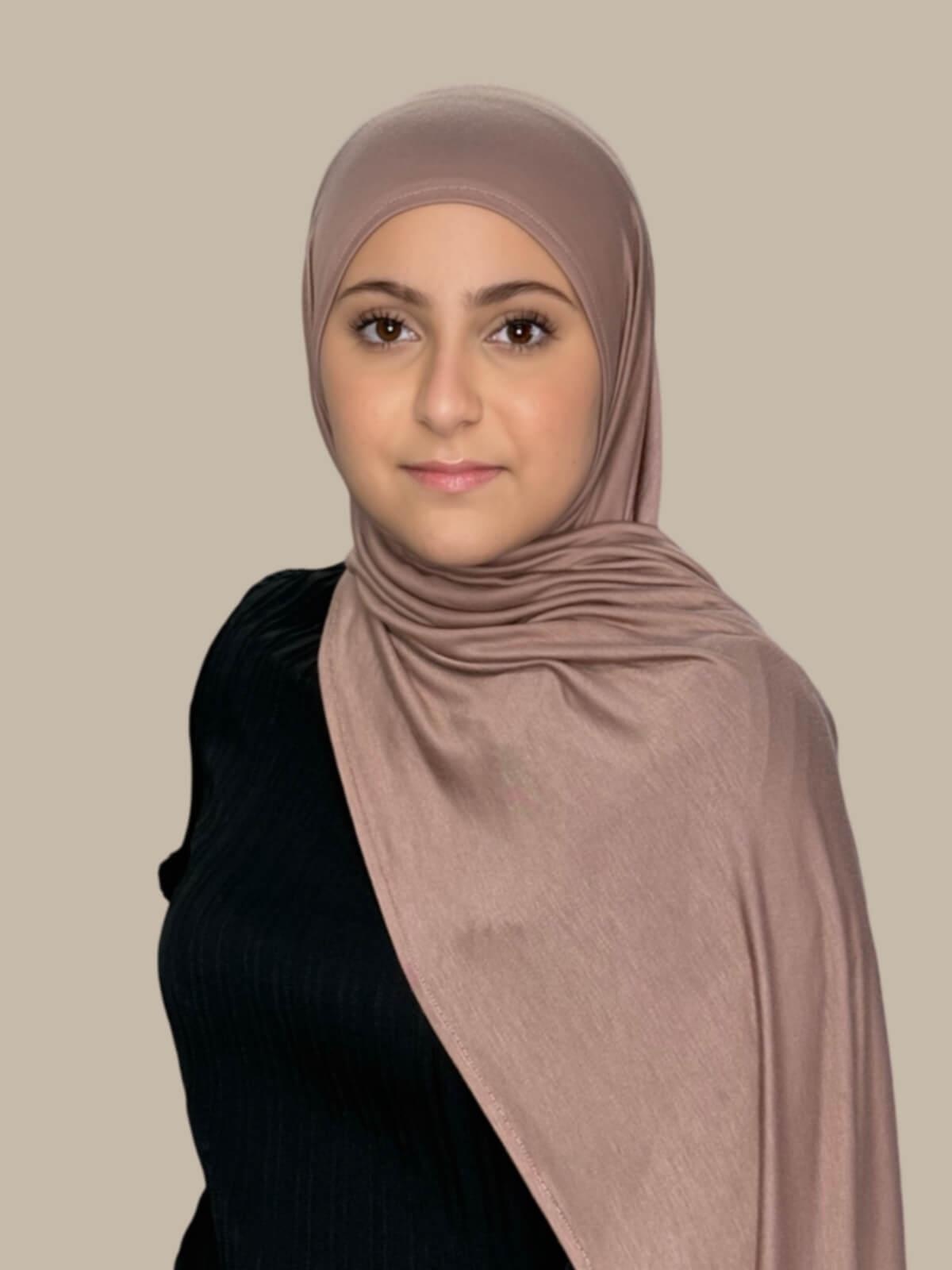 Modish Girl Pre-Sewn Jersey hijab-Pale Taupe