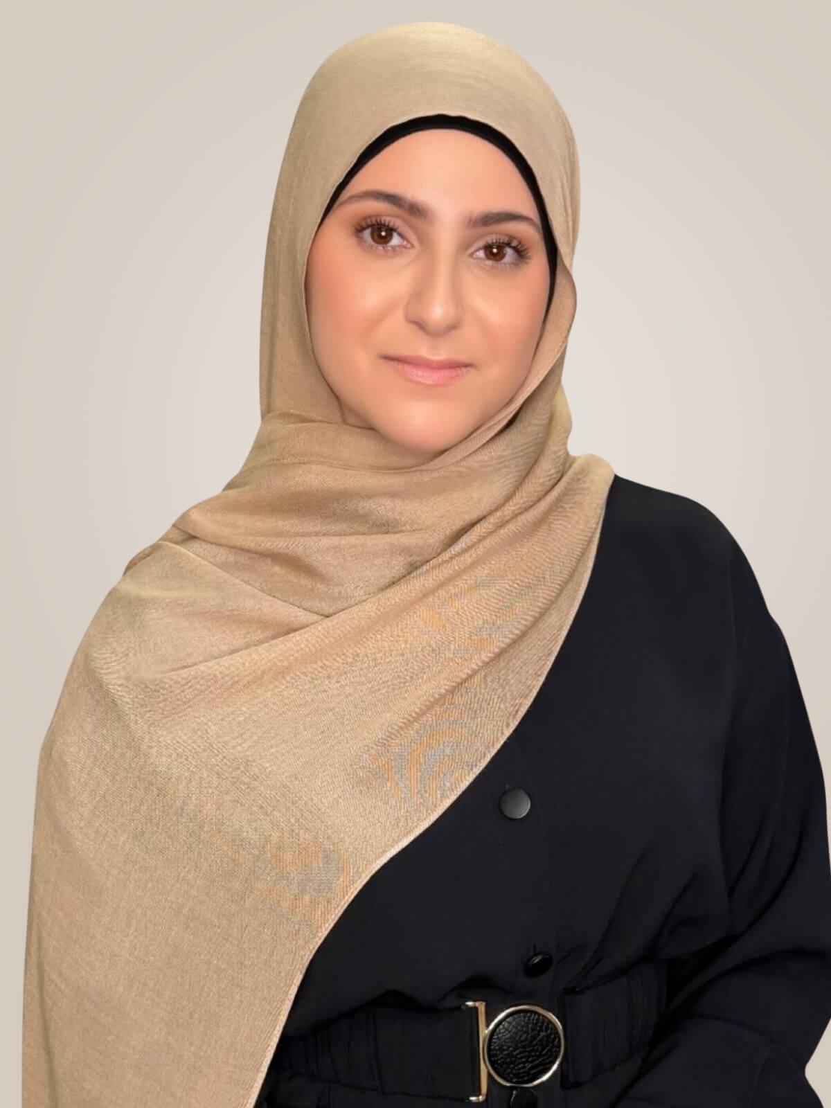 Modish Girl Cotton Modal Hijab-Tan