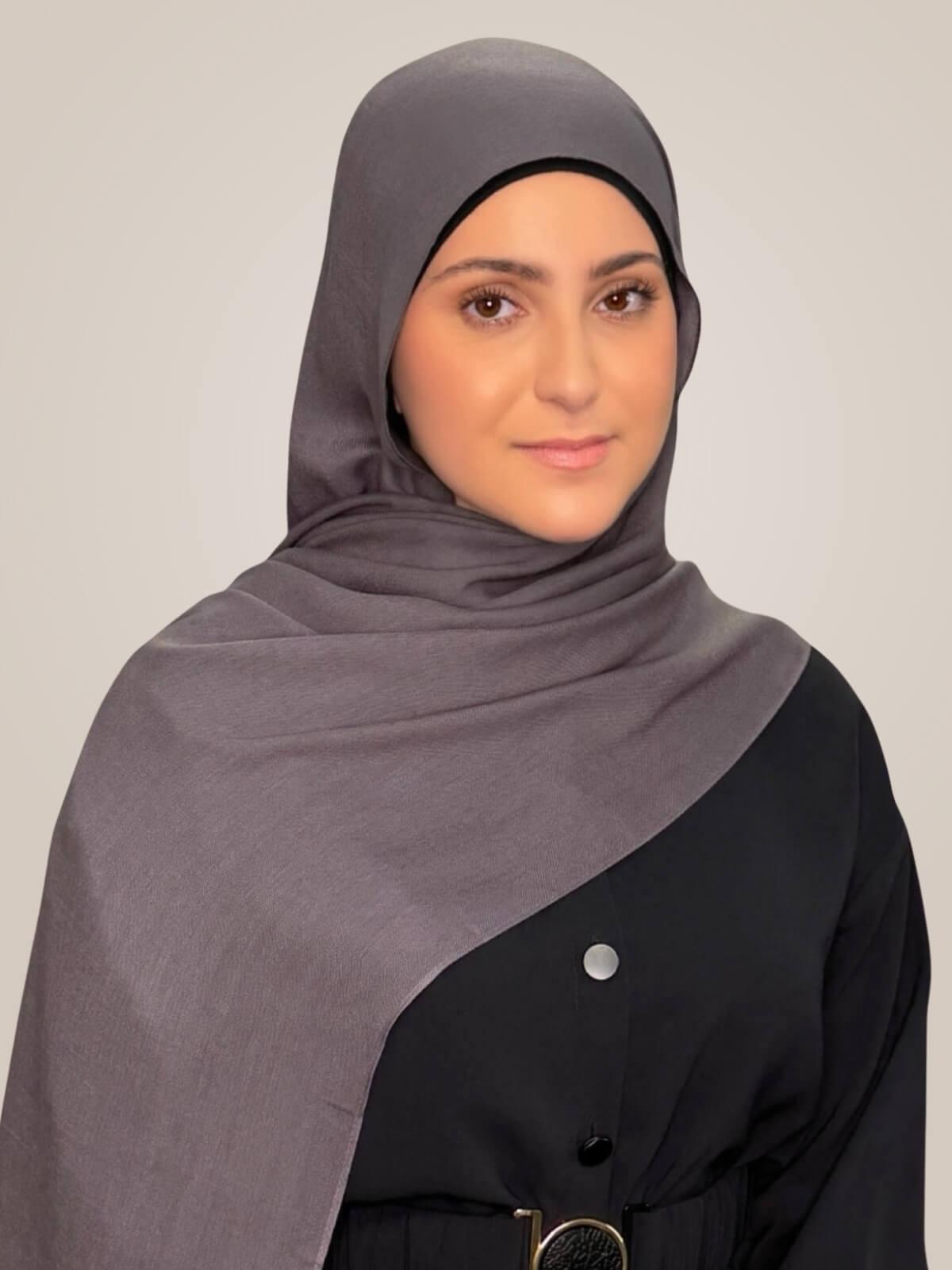 Modish Girl Cotton Modal Hijab-Graphite Grey