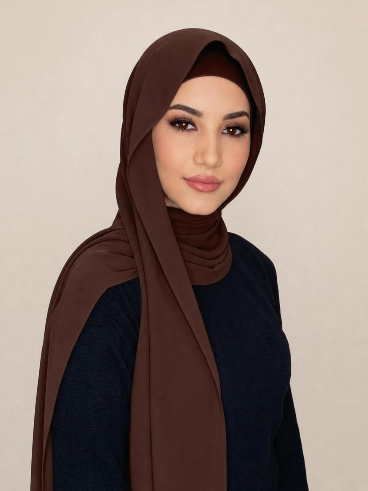 Matching Chiffon Hijab Set-Umber
