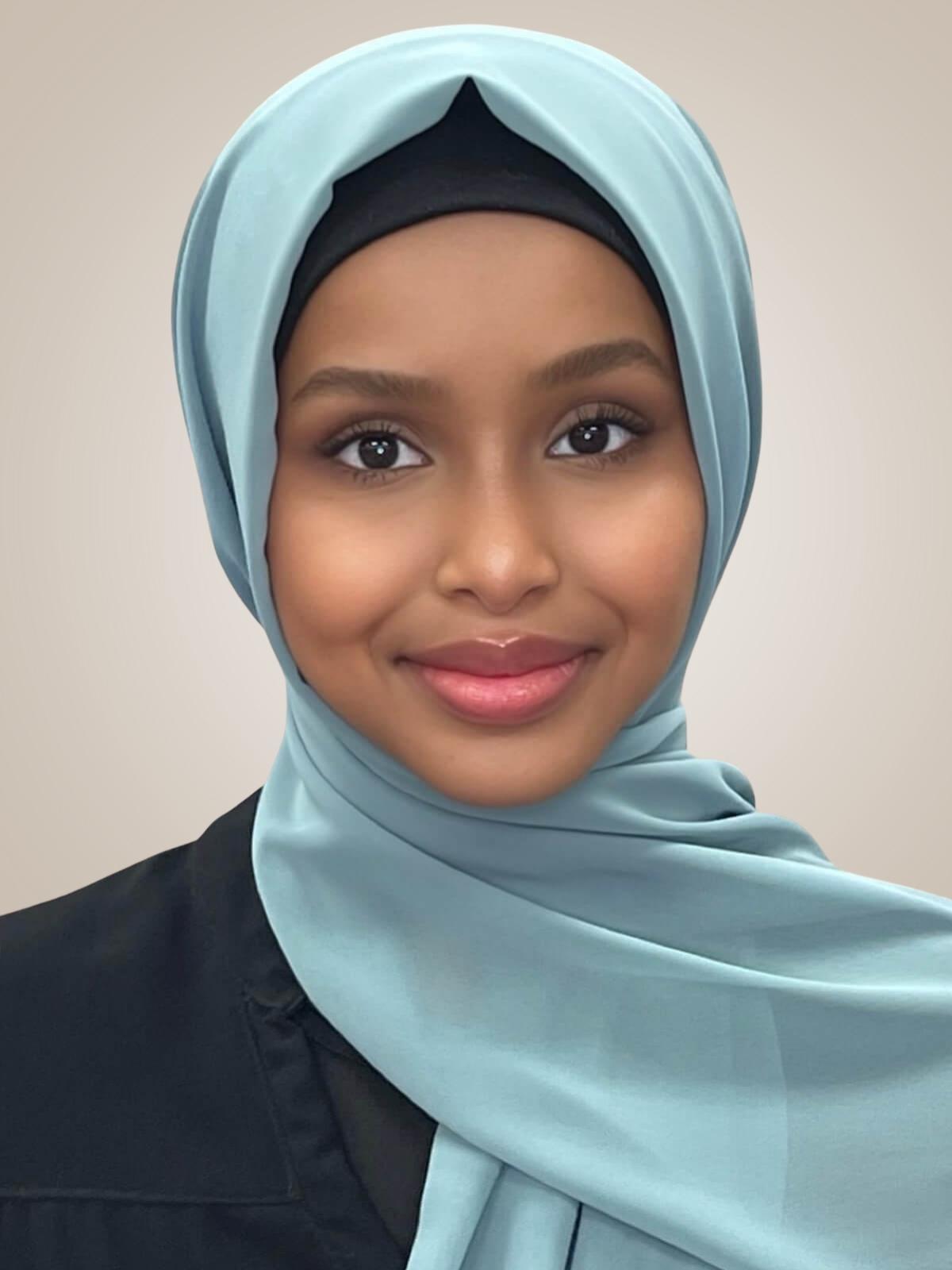 Luxury Chiffon Hijab-Pale Cyan