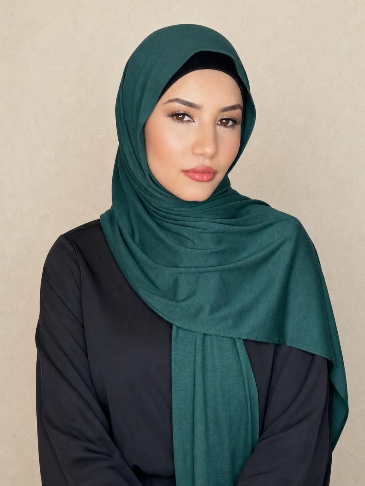Classic Jersey Hijab-Deep Green