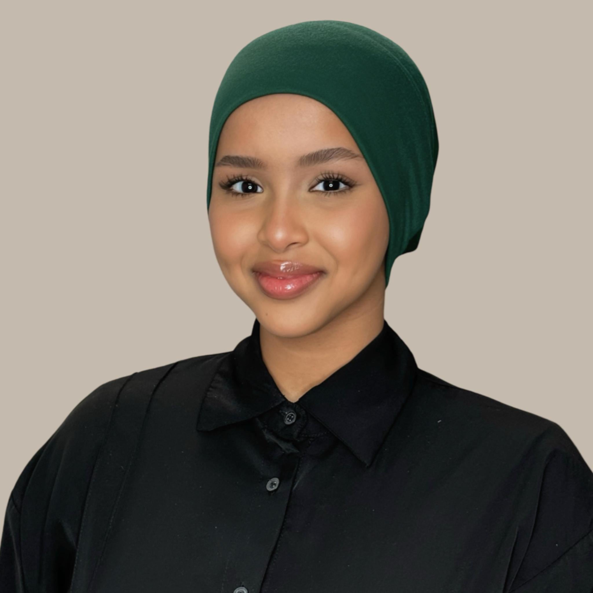 Premium Cotton Underscarf-Deep Green