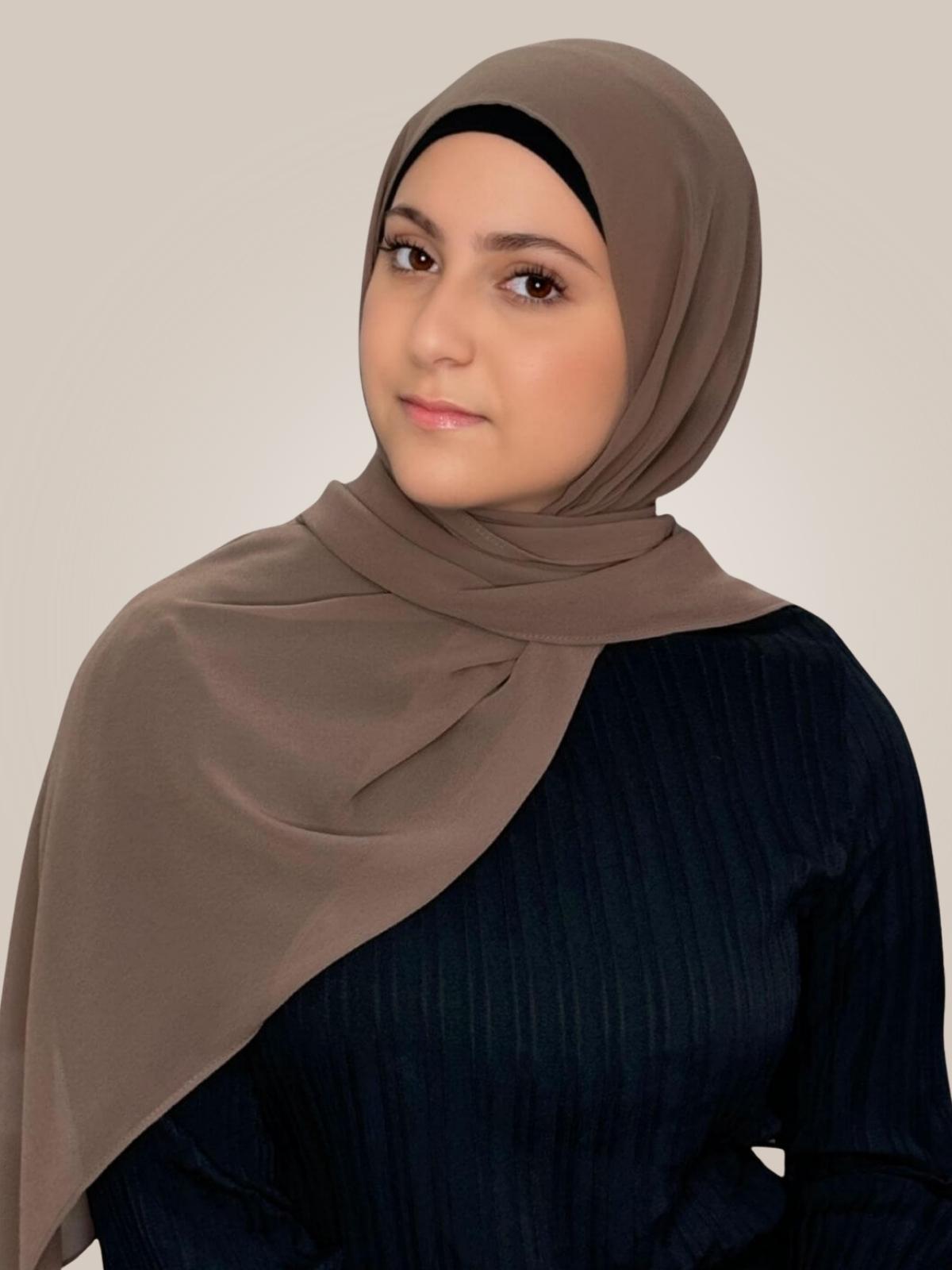 Modish Girl Luxury Chiffon Hijab-Chestnut Brown