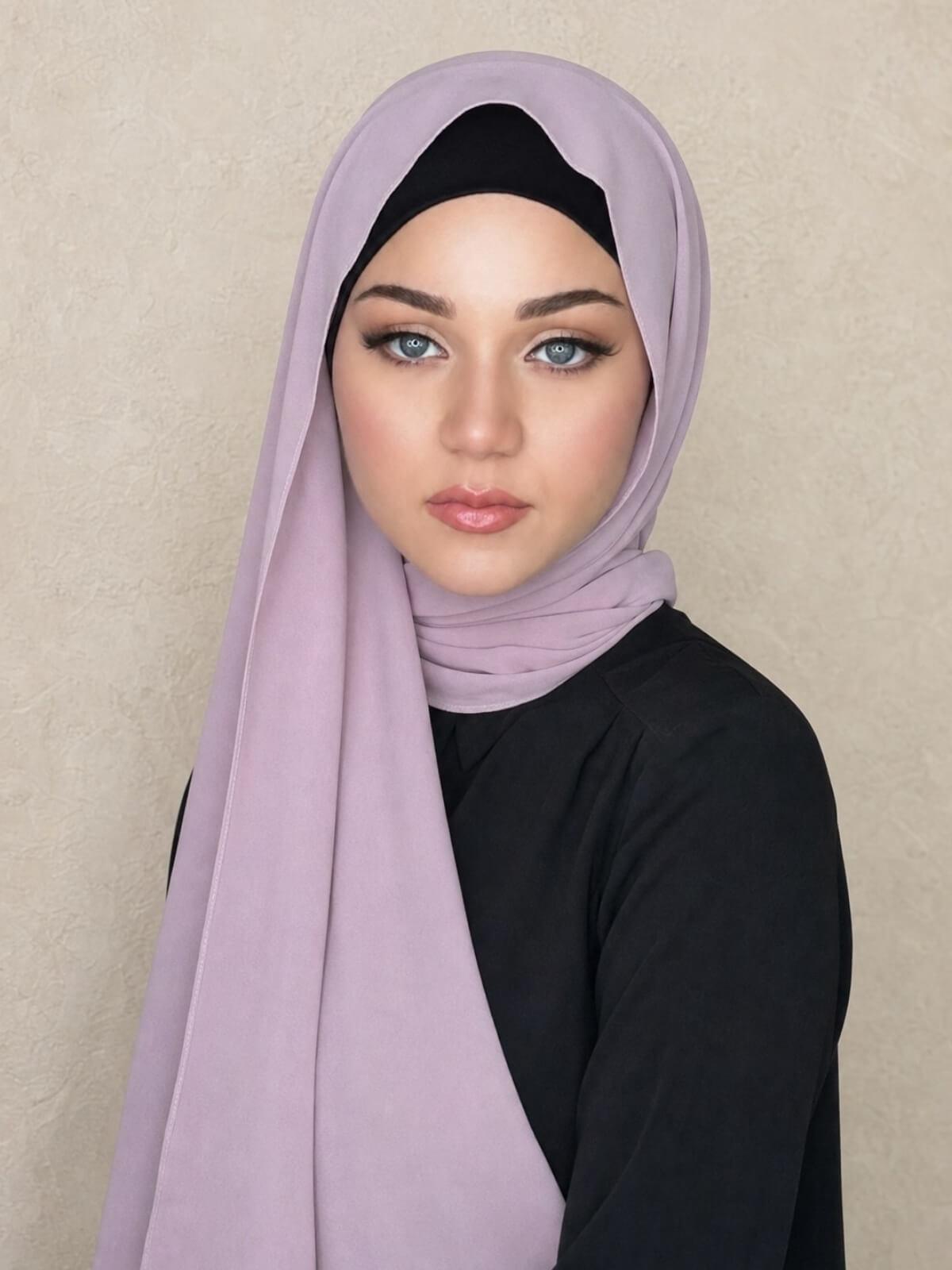 Classic Chiffon Hijab-Khaki Rose