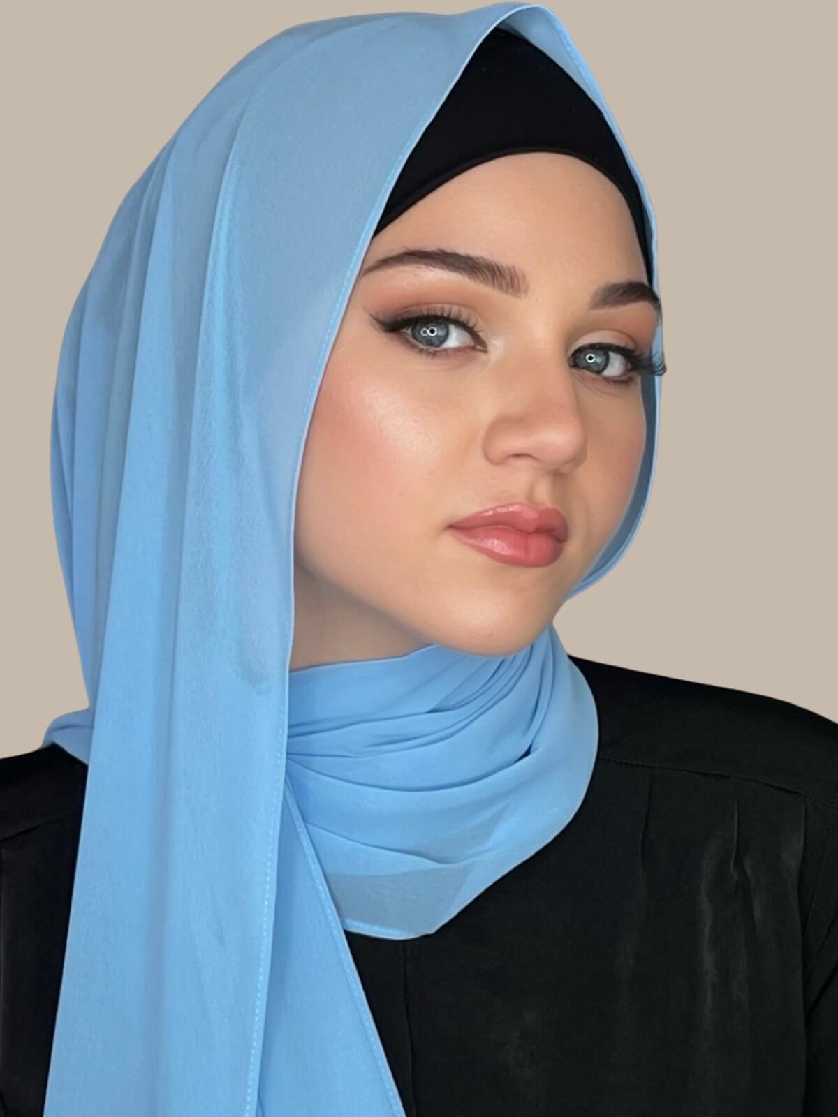 Luxury Chiffon Hijab-Arctic Blue (FINAL SALE)