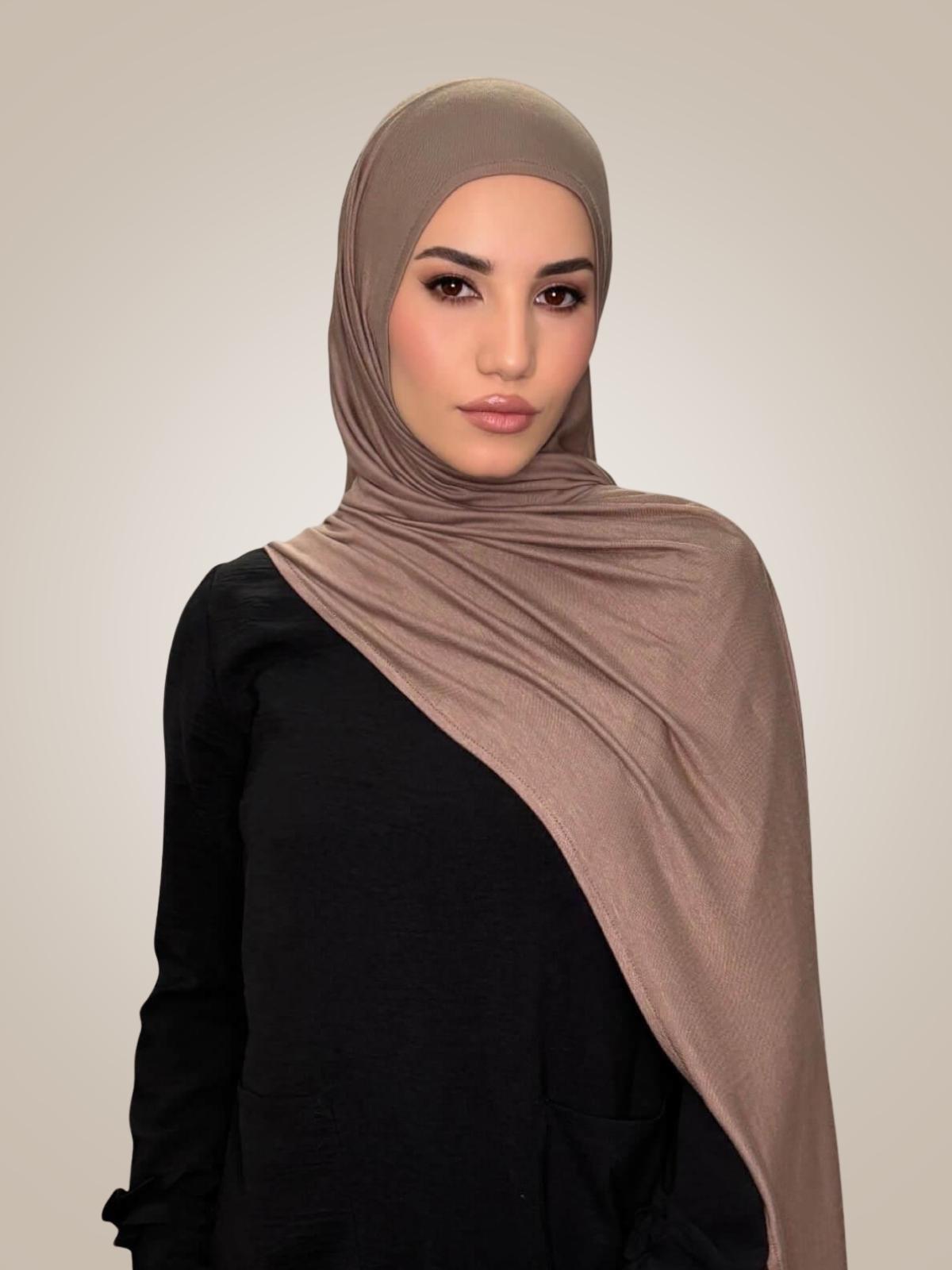 Pre-Sewn Jersey Hijab-Truffle