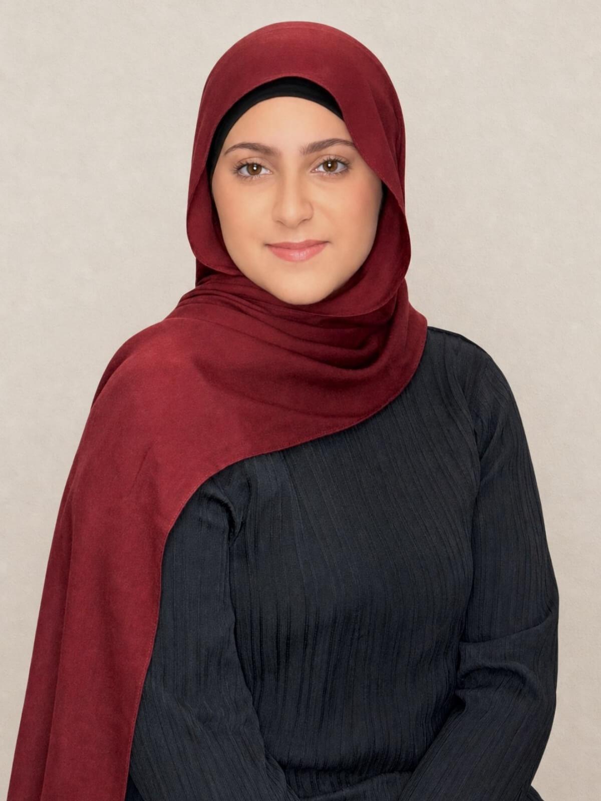 Modish Girl Cotton Modal Hijab-Royal Burgundy