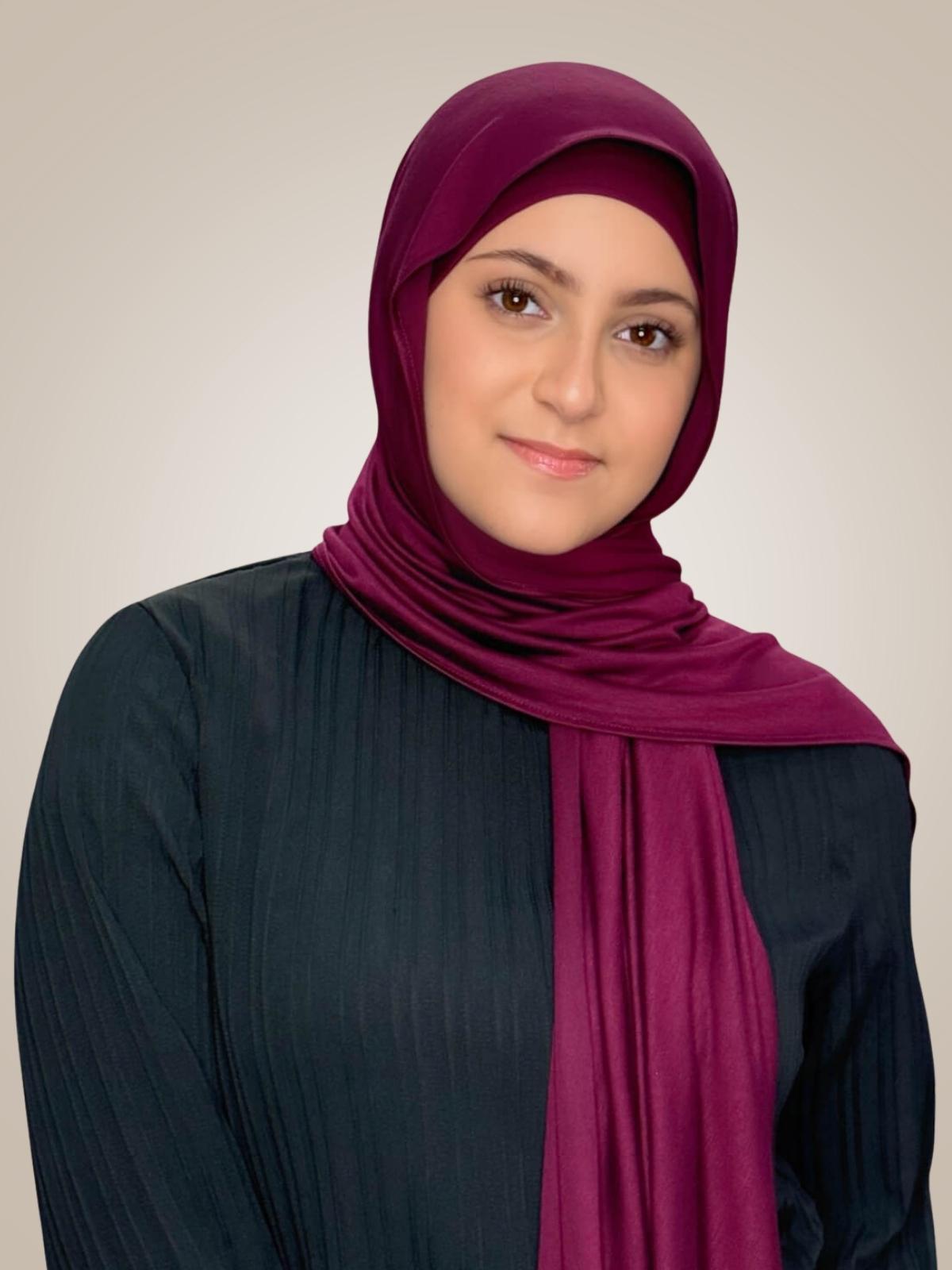 Modish Girl Premium Jersey Hijab-Burgundy