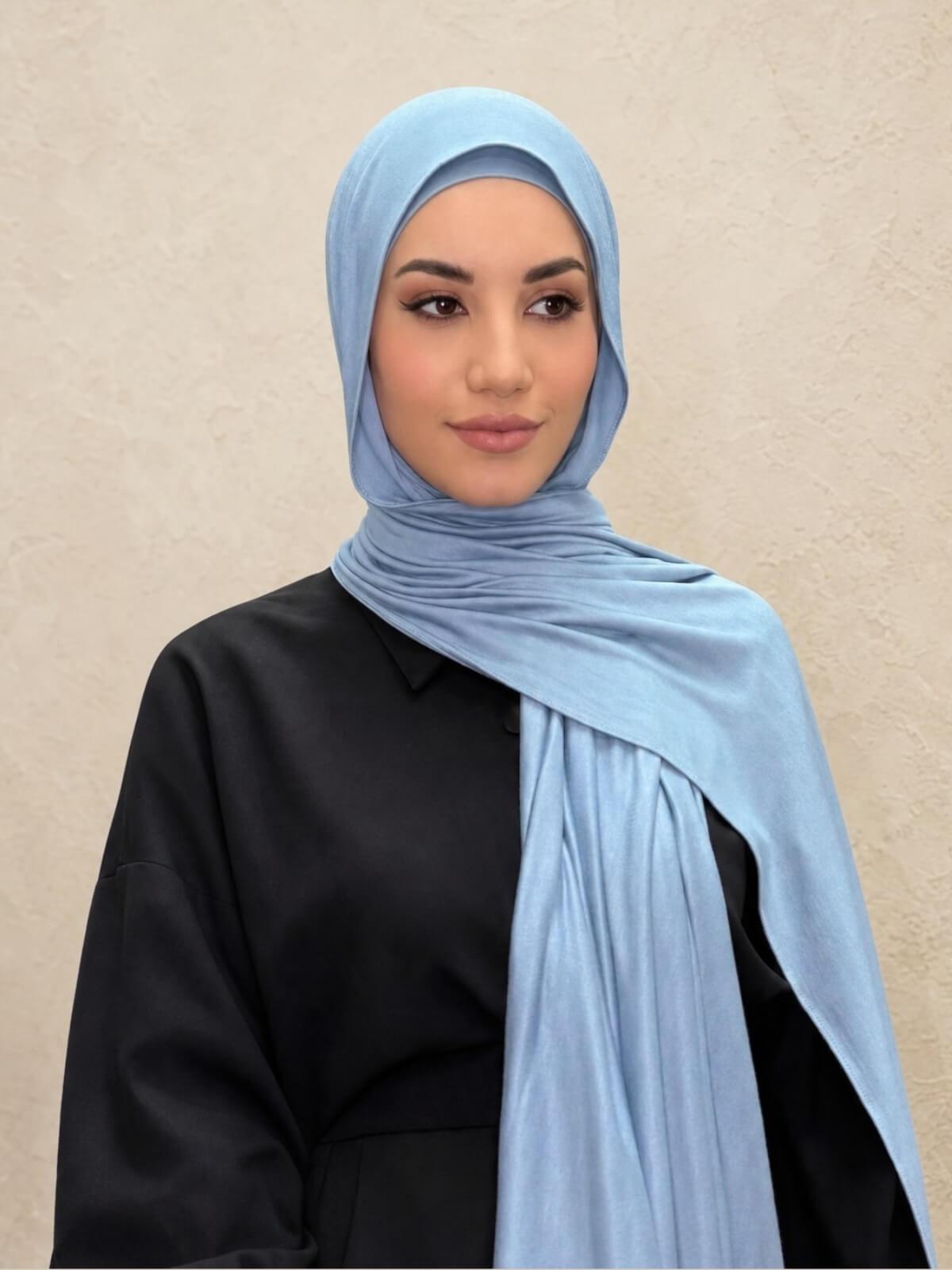 Premium Jersey Hijab-Dusty Blue