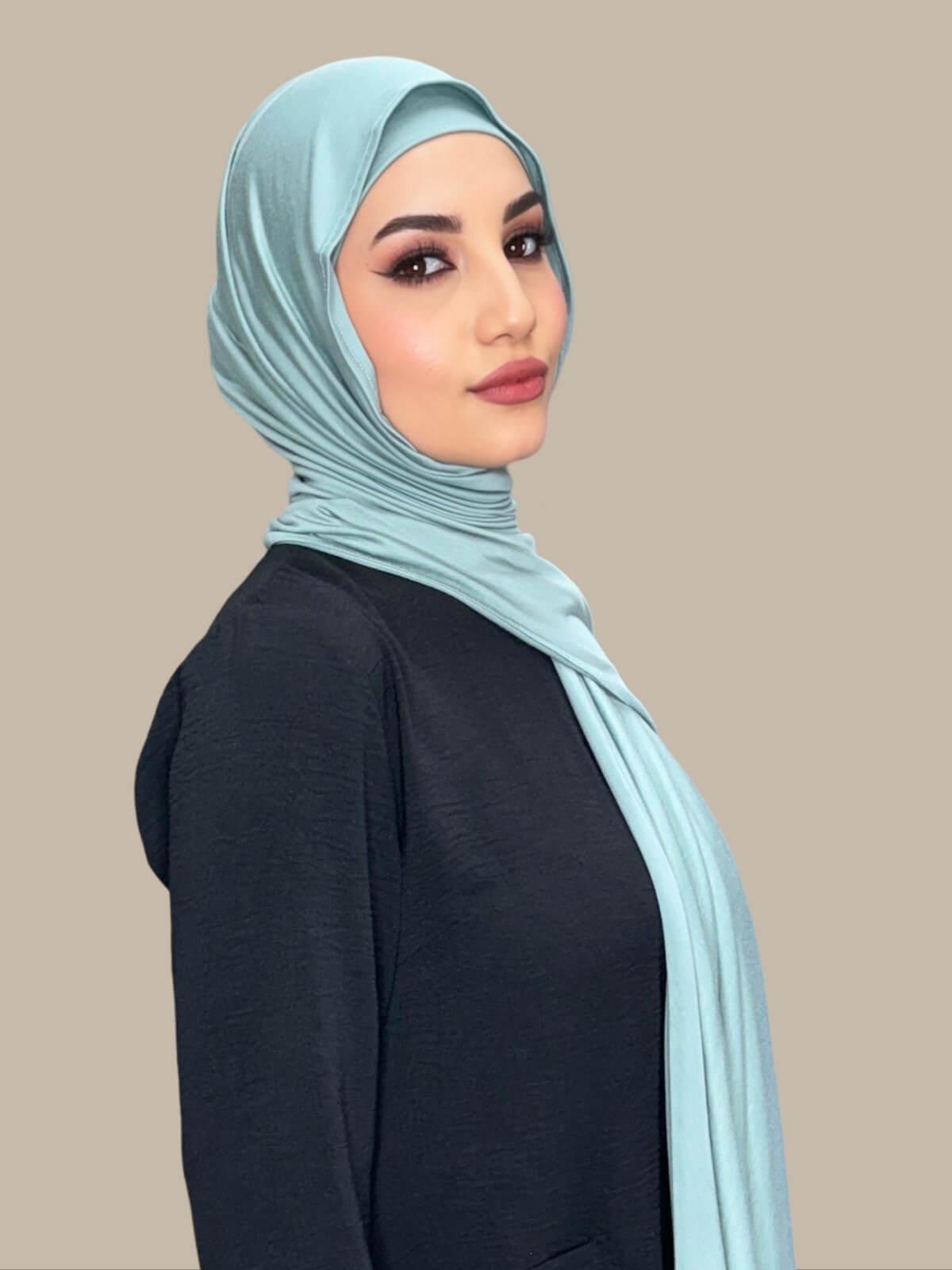 Premium Jersey Hijab-Pale Cyan