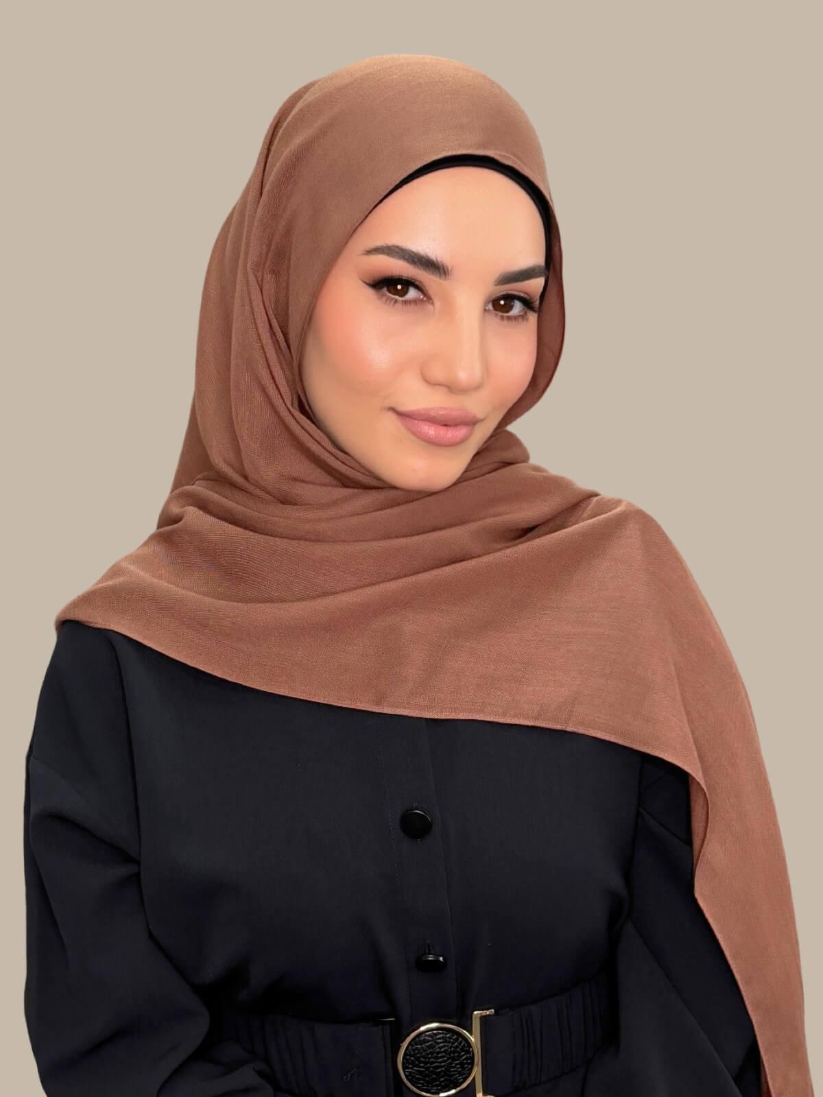 Cotton Modal Hijab-Golden Walnut