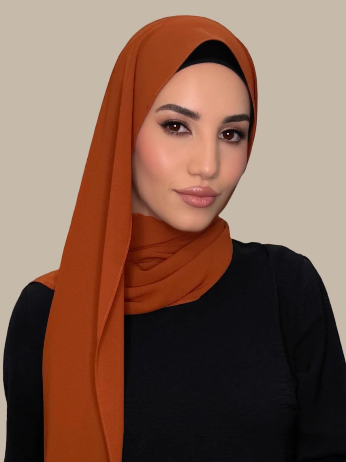 Classic Chiffon Hijab-Burnt Orange