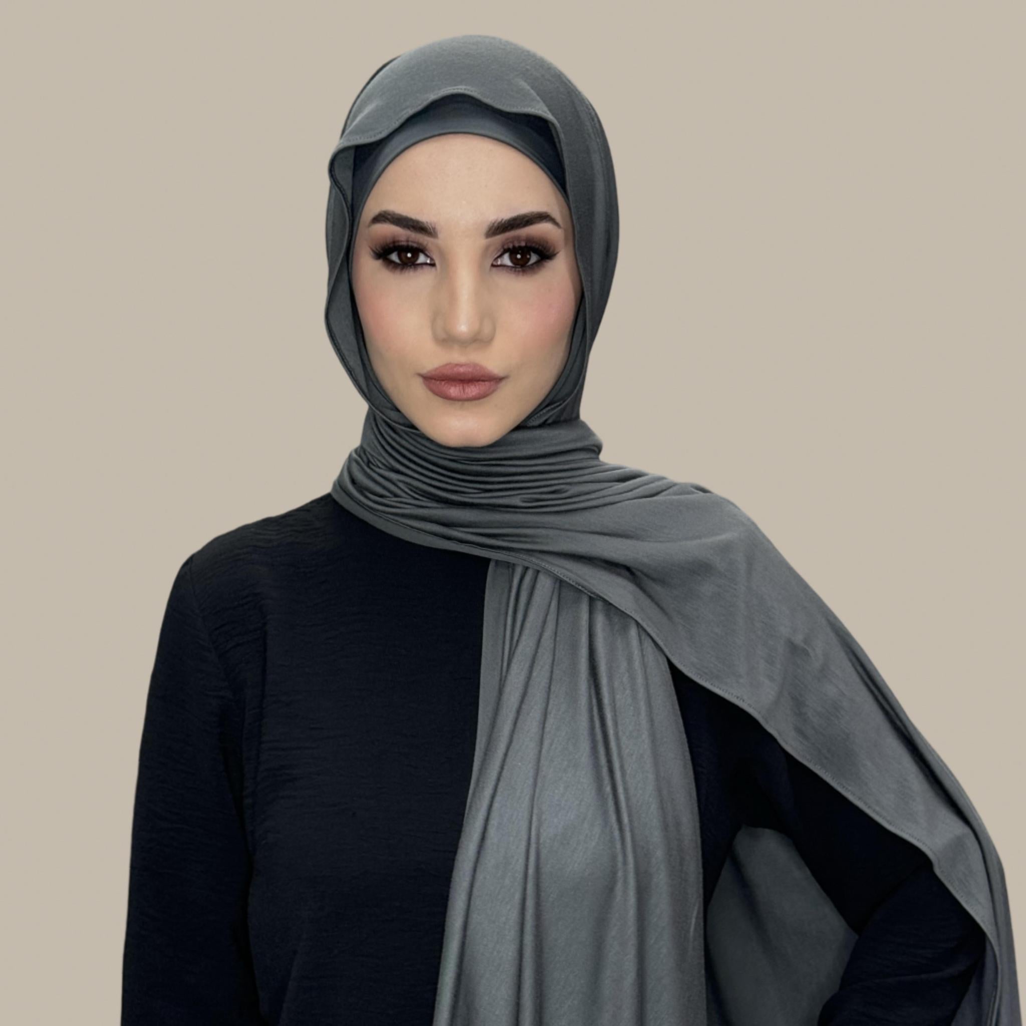 Premium Jersey hijab-Pebble Grey