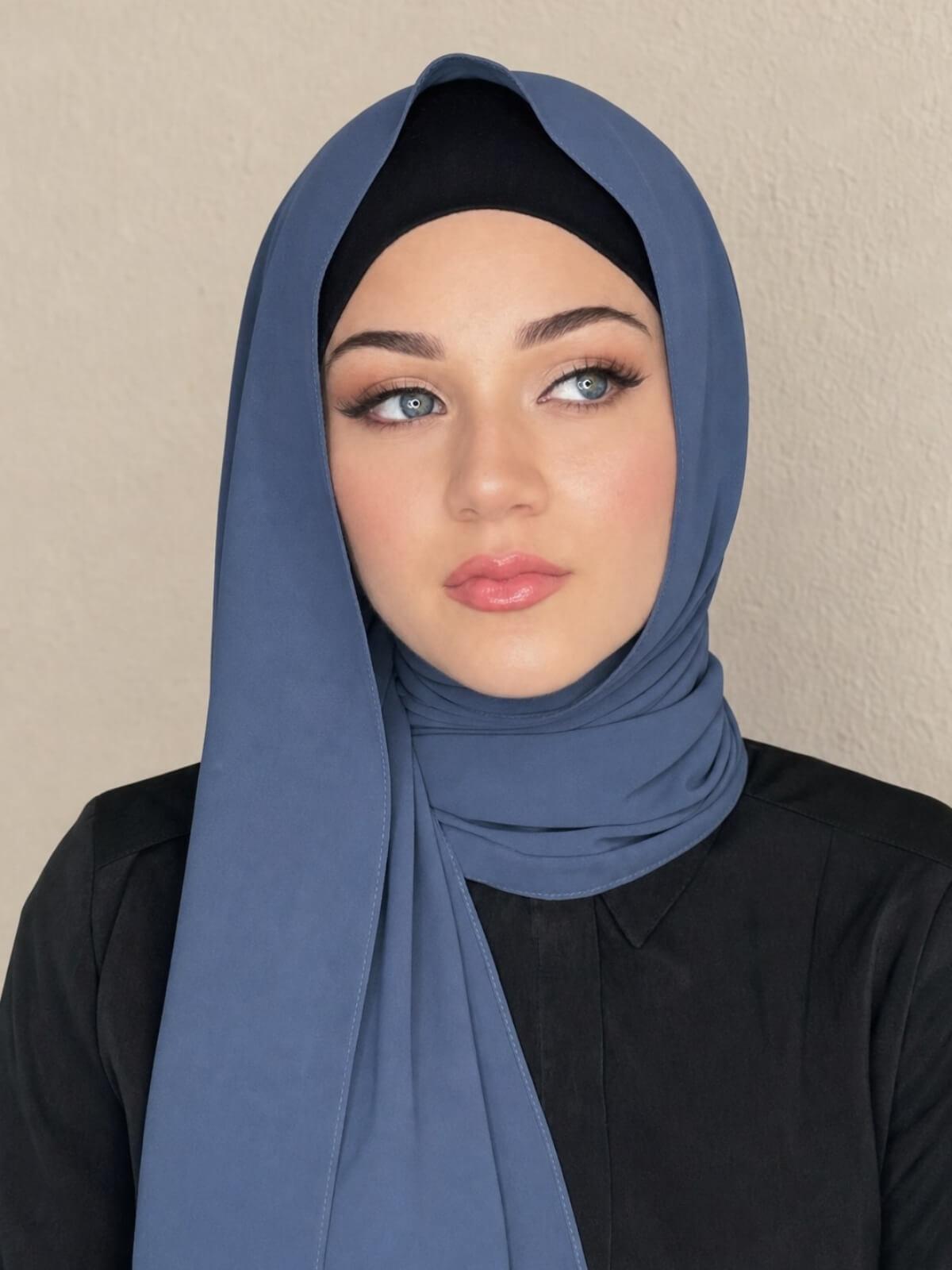 Classic Chiffon Hijab-Dodger Blue
