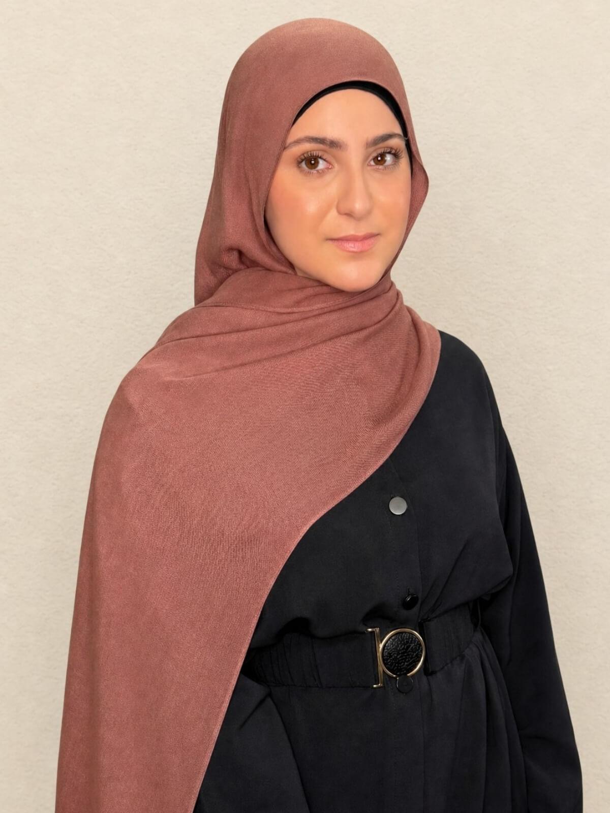 Modish Girl Cotton Modal Hijab-Desert Rose