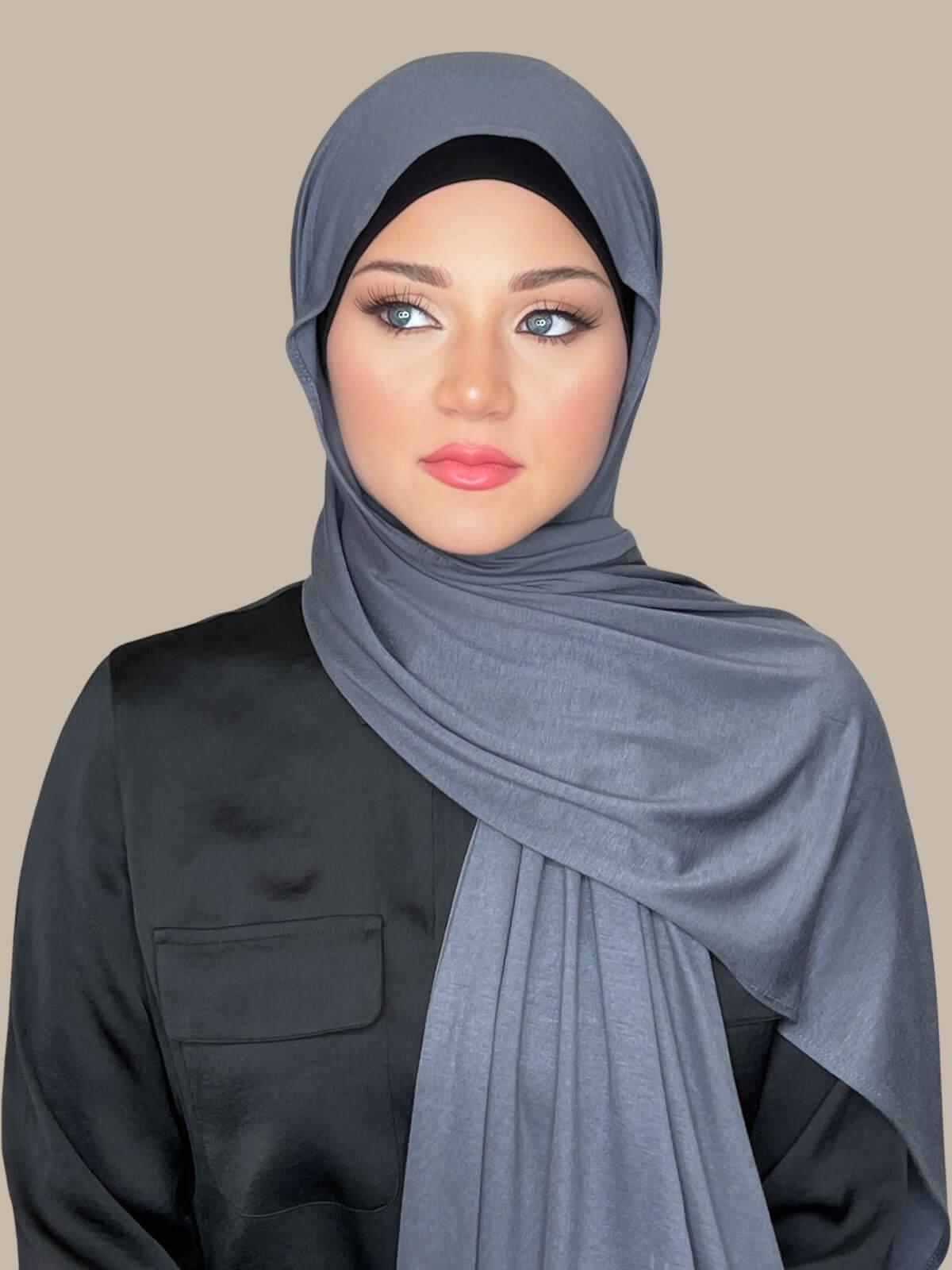 Classic Jersey hijab-Charcoal