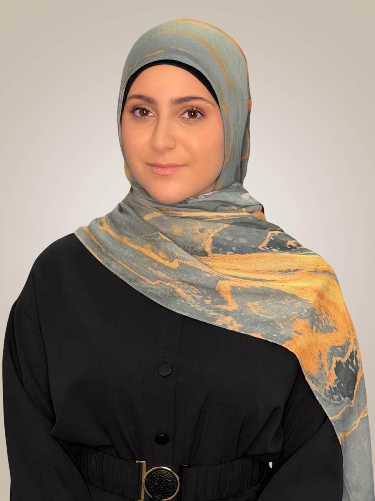 Modish Girl Print Modal Hijab-Vienna Grey