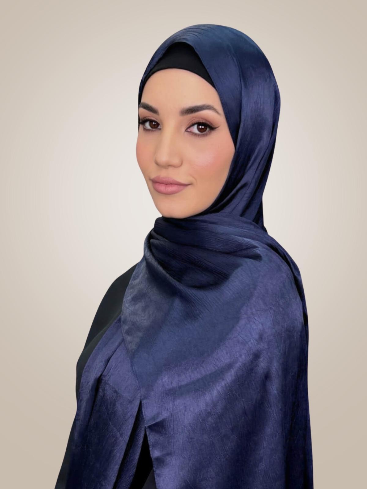 Classic Satin Hijab-Navy