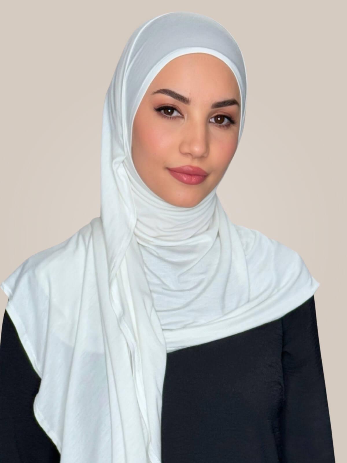 Pre-Sewn Jersey Hijab-Off White