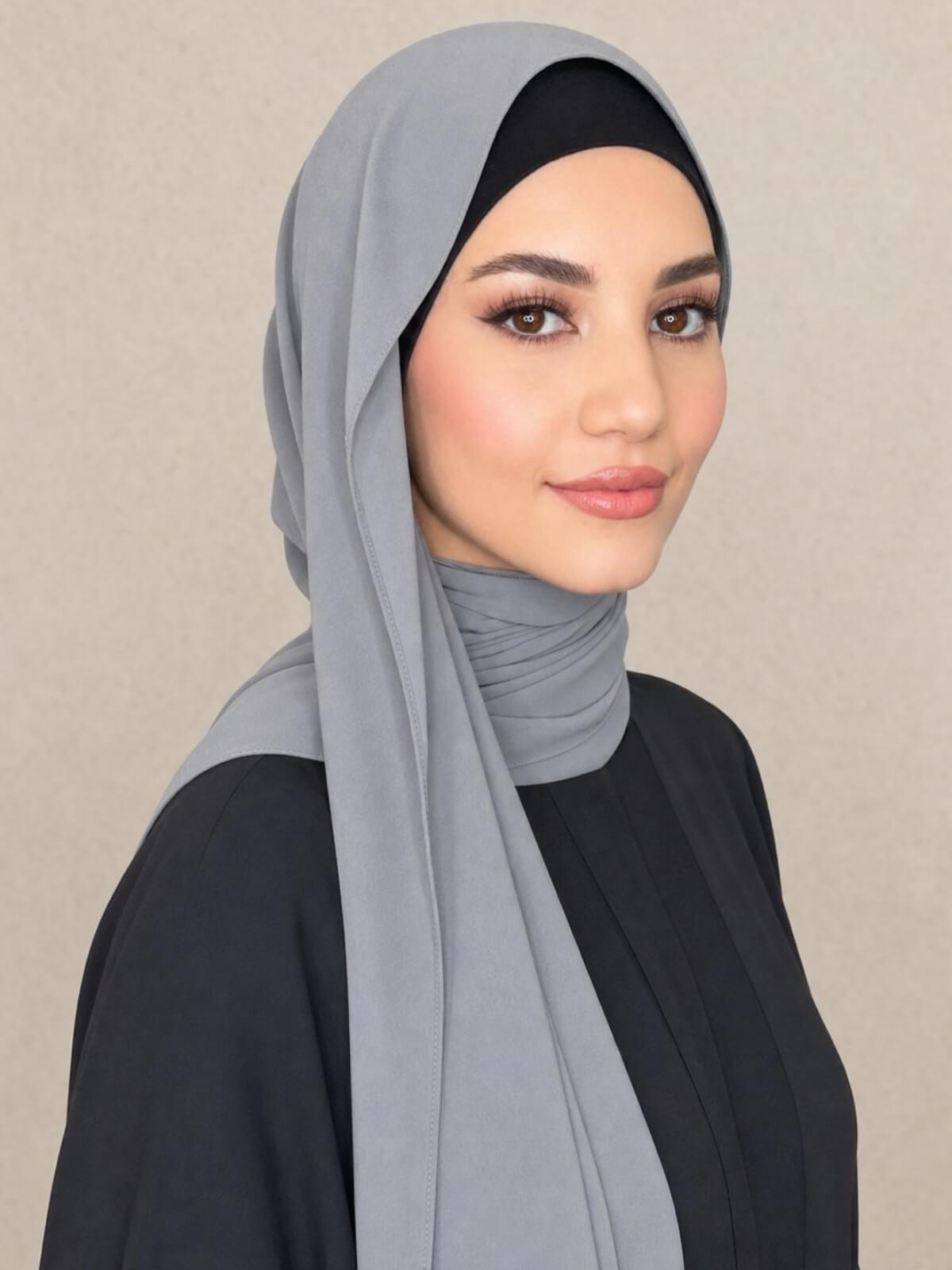 Classic Chiffon Hijab-Smoke Grey