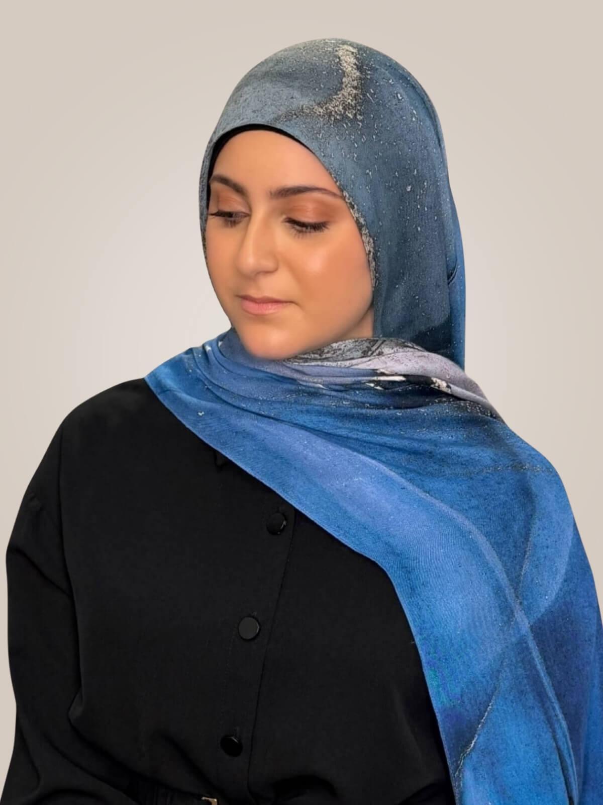 Modish Girl Print Modal Hijab-Santorini Night