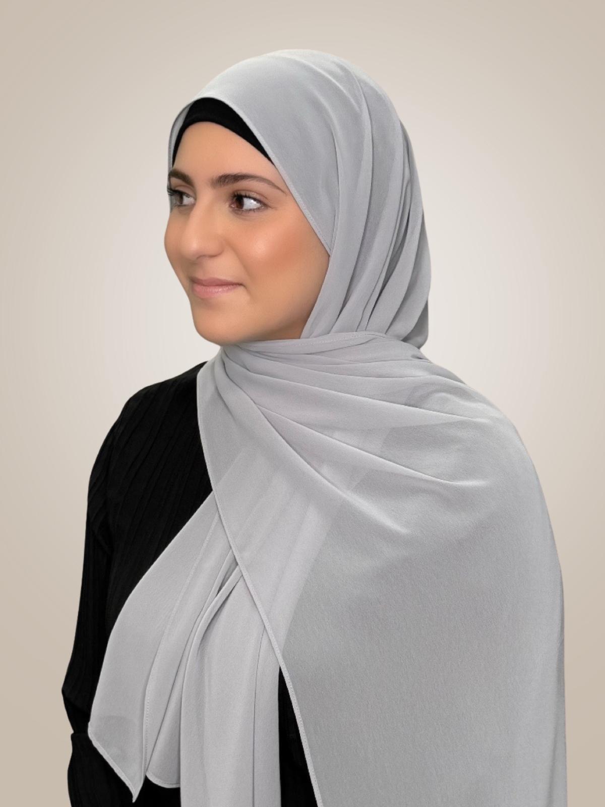 Modish Girl Luxury Chiffon Hijab-Chic Grey