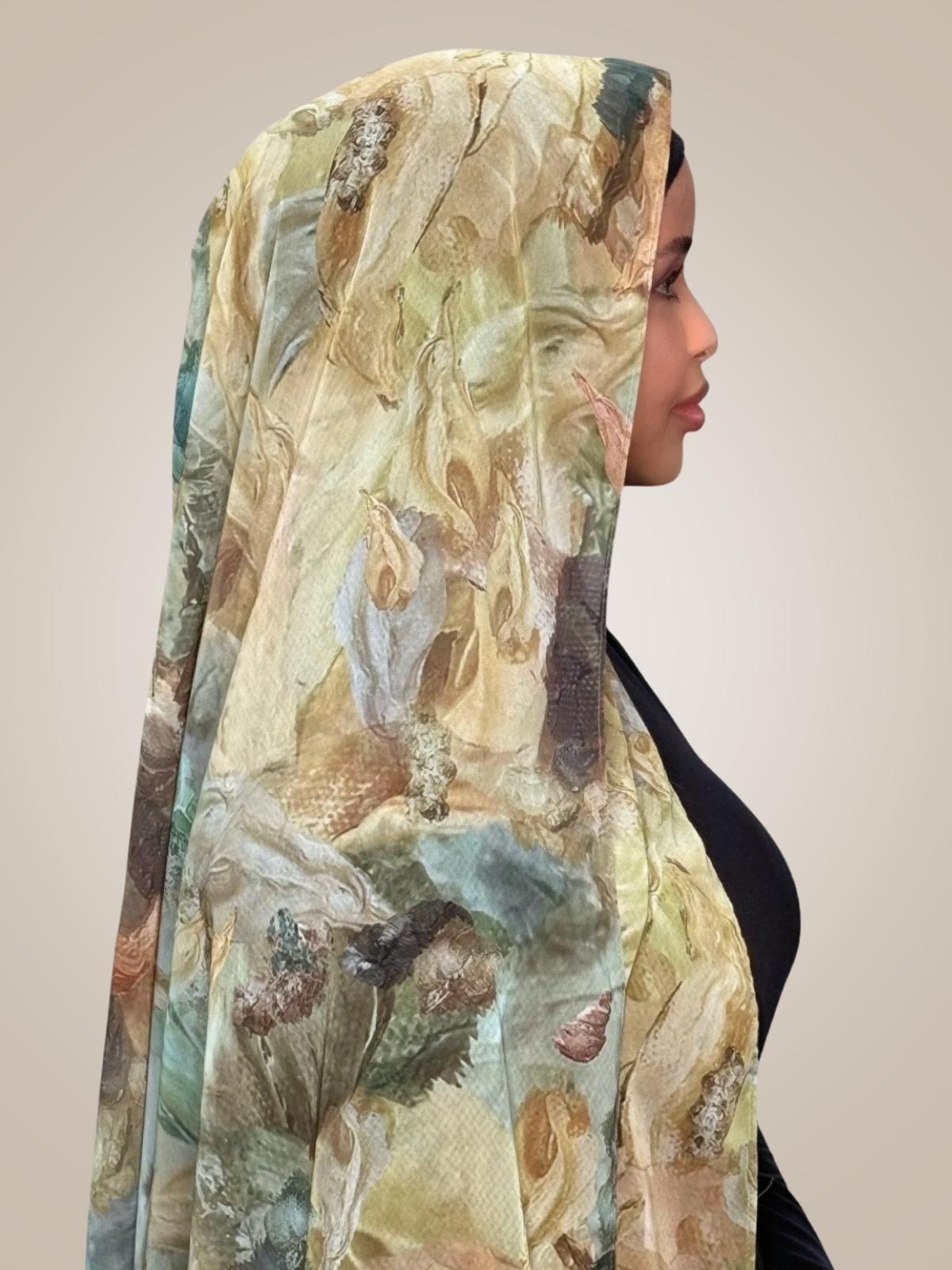 Printed Chiffon Hijab-Willow Drift