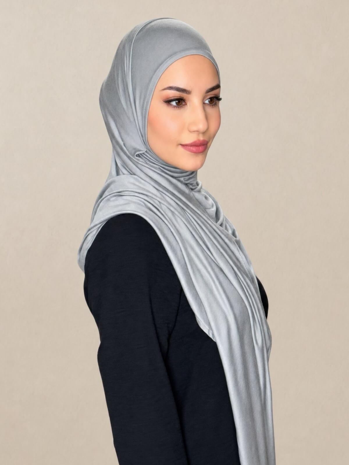 Pre-Sewn Jersey Hijab-Chic Grey
