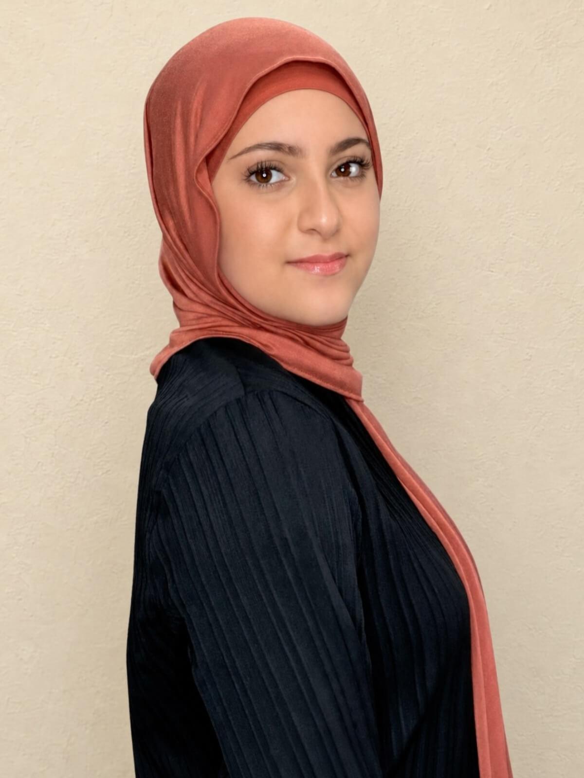 Modish Girl Premium Jersey Hijab-Brick Red