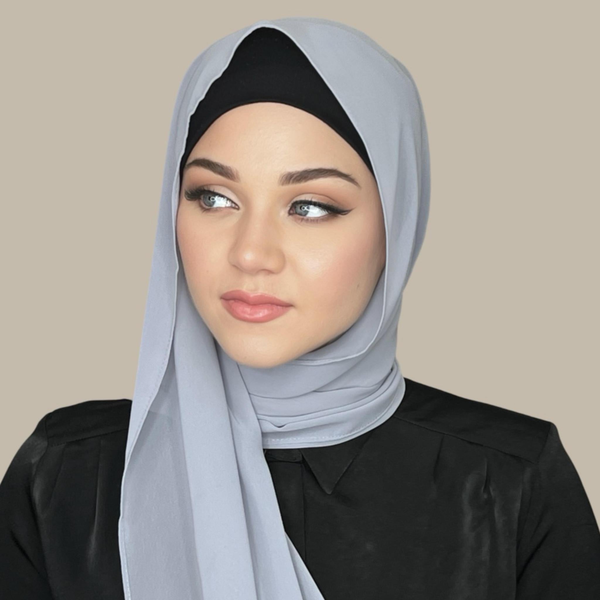 Luxury Chiffon Hijab-Smoke Grey